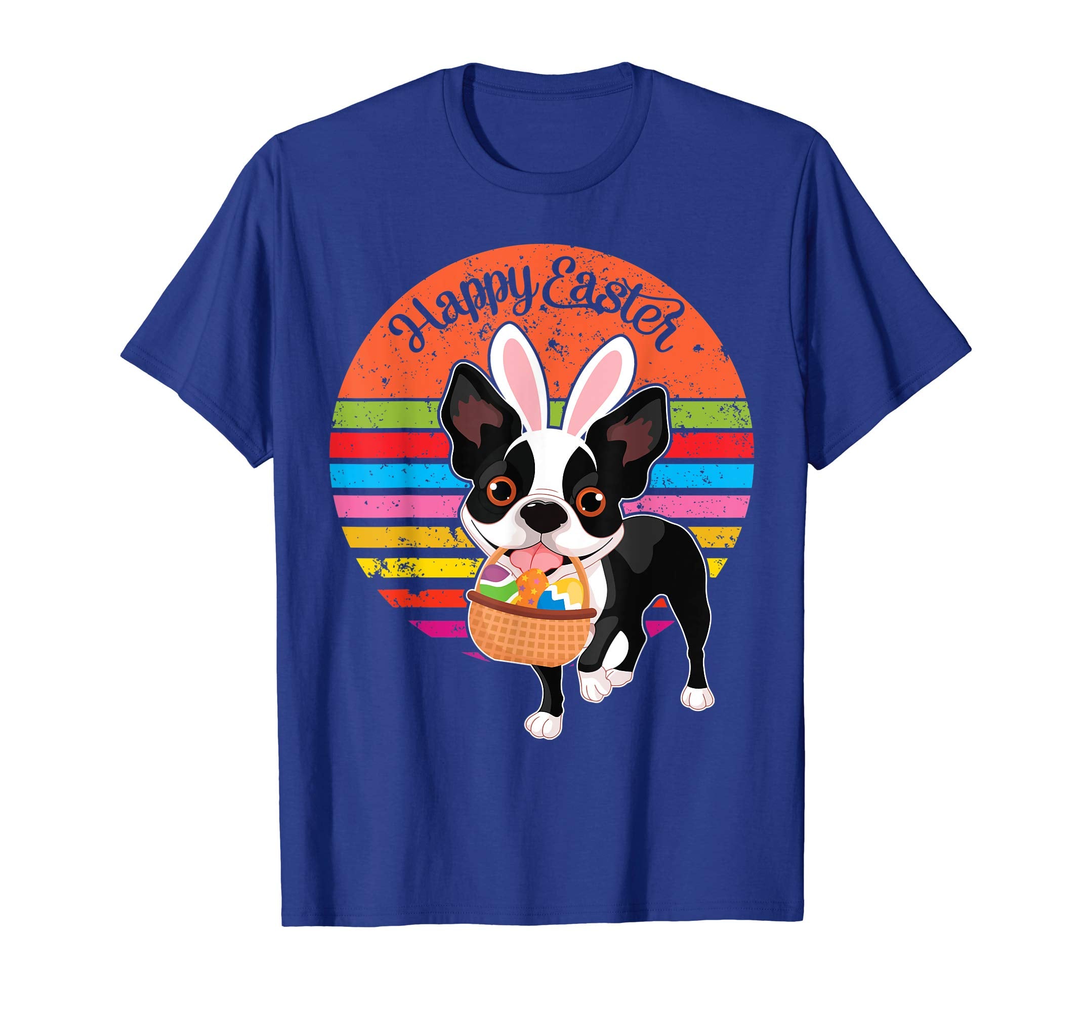 Boston Terrier Bunny Dog Easter Eggs Easter Vintage Shirt