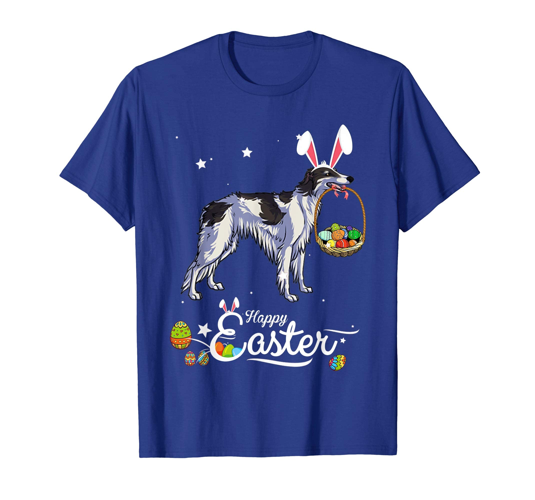 Borzoi Dog With Bunny Hat Easter Costume T Shirt
