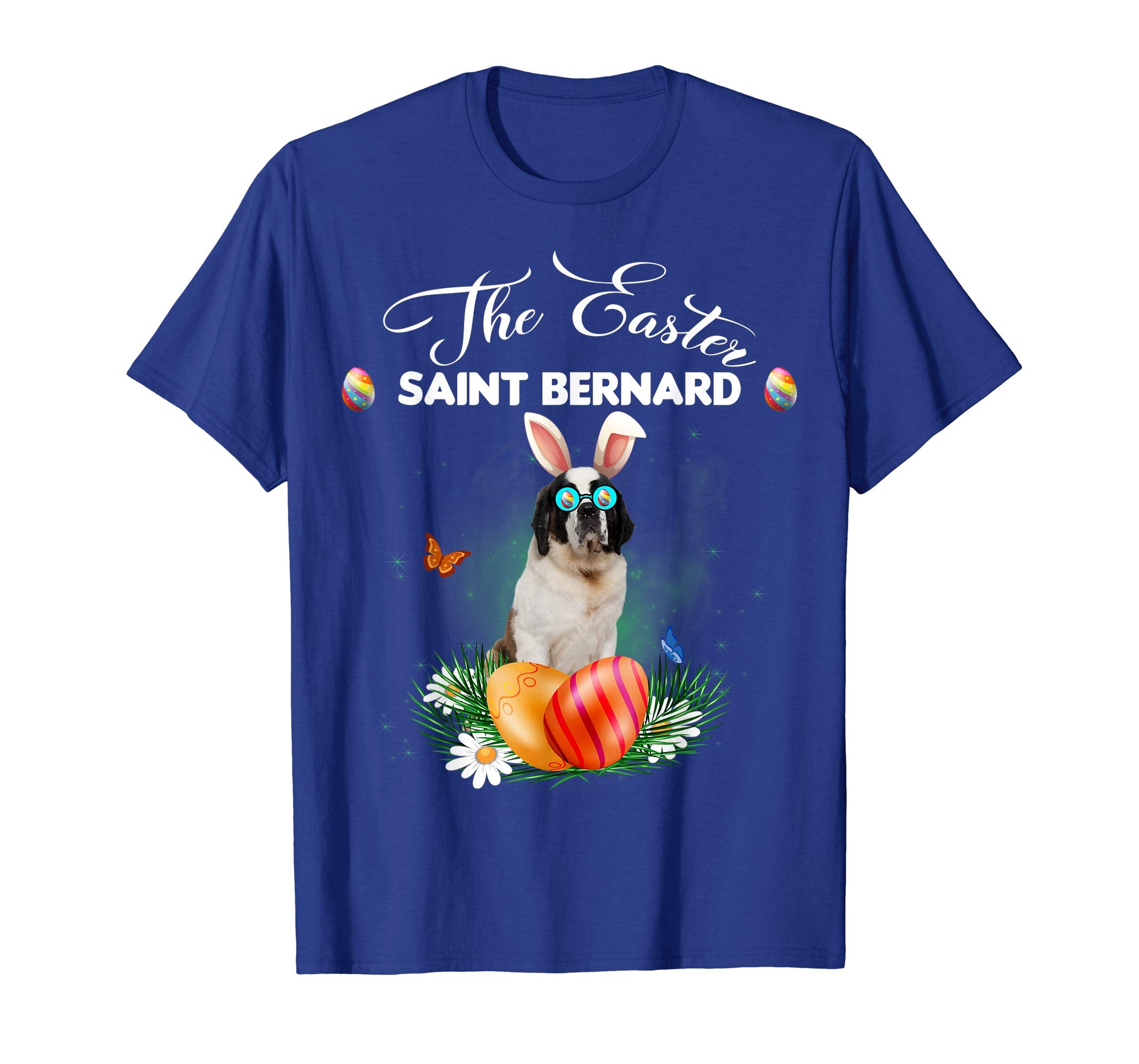 Saint Bernard Bunny Easter Day Dog Gifts T-Shirt