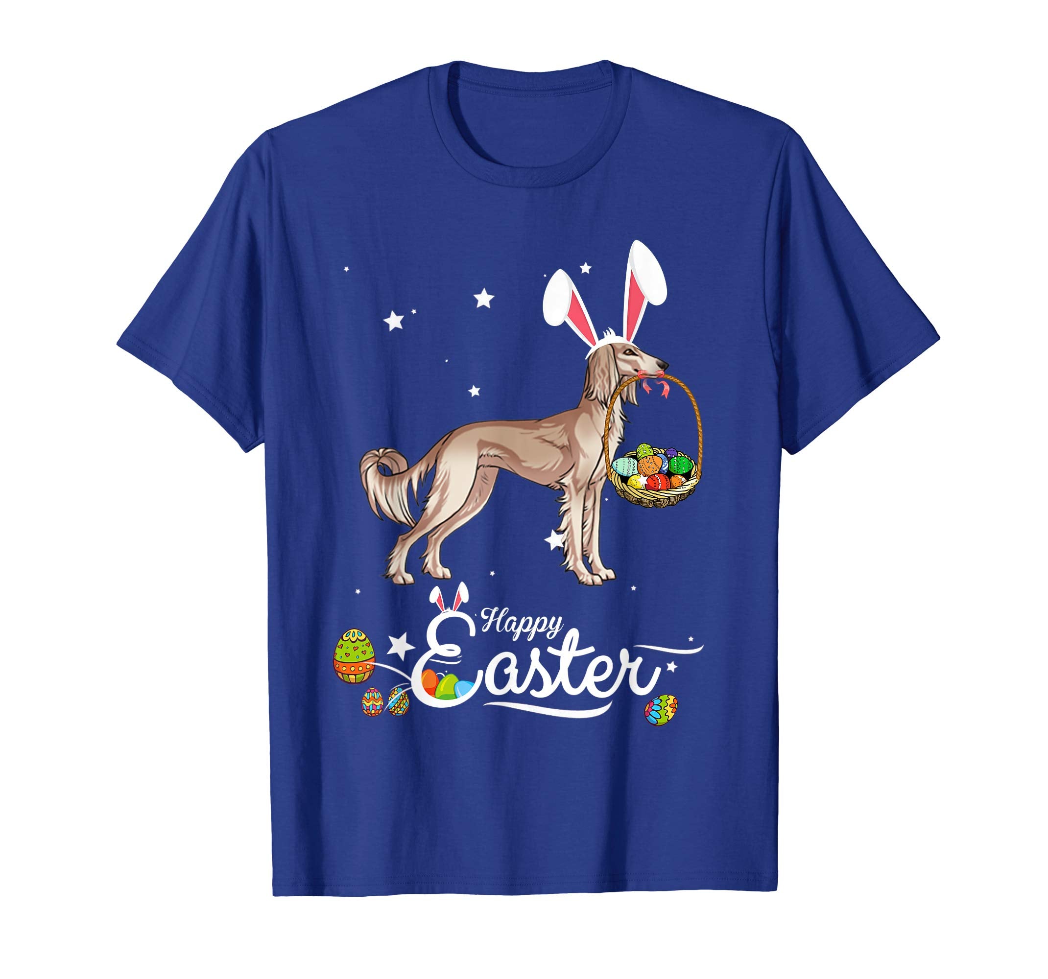 Saluki Dog With Bunny Hat Easter Costume T Shirt