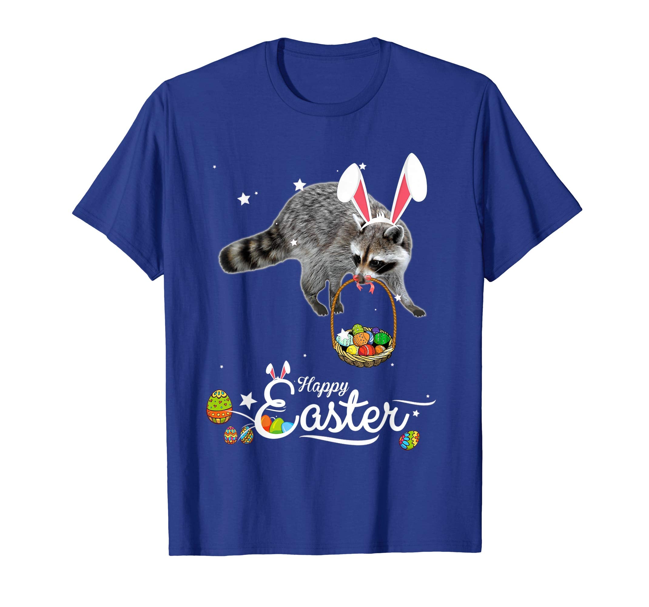 Cute Easter Racoon with Bunny Ears and Eggs T Shirt
