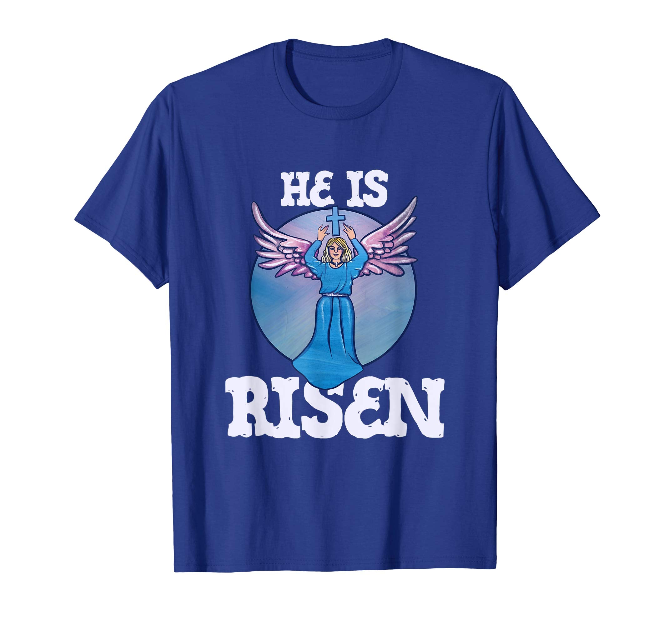 He is Risen t-shirt Christian Easter Sunday Angel Artwork