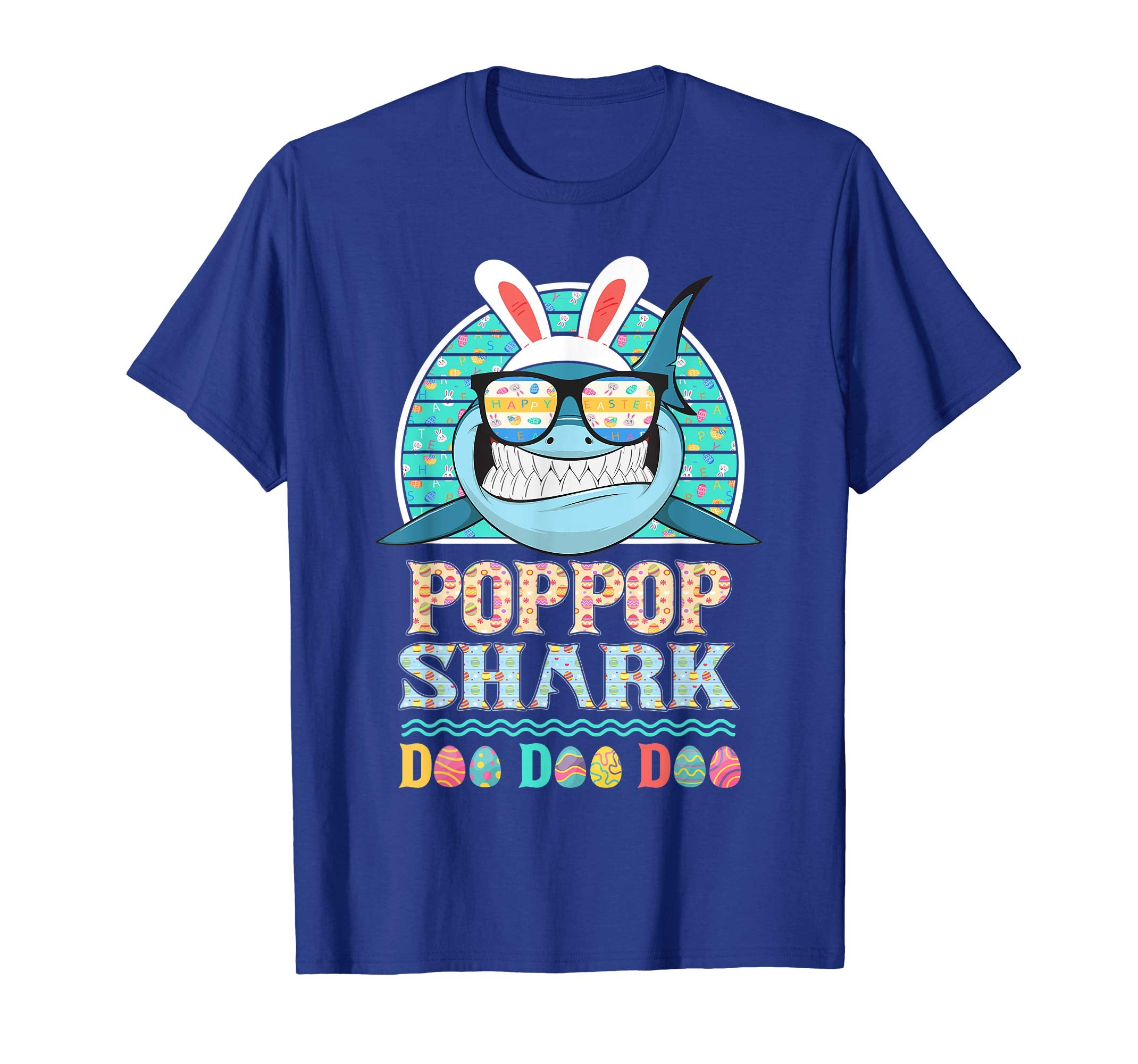 Funny Poppop Shark Happy Easter Day Gift Family Shirt