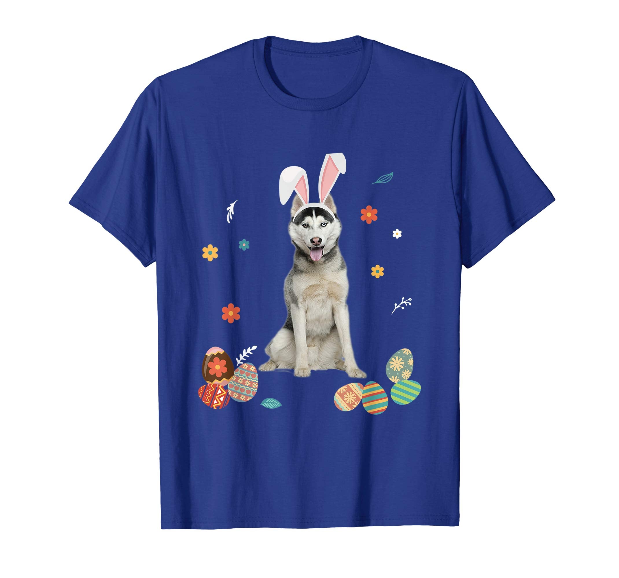 Husky Bunny Rabbit Happy Easter Day T-Shirt