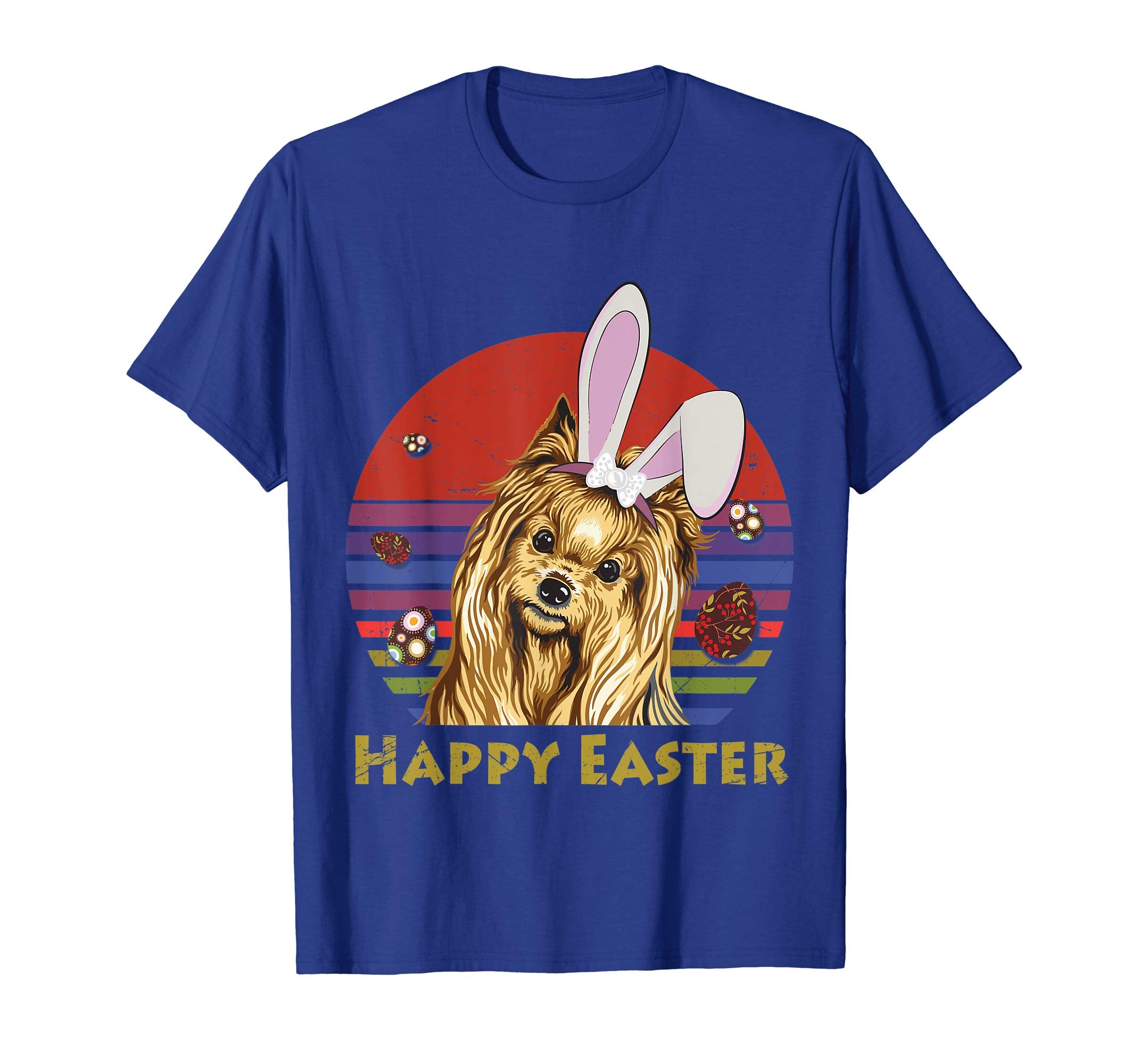 Yorkshire Terrier With Bunny Headband Happy Easter Tshirt