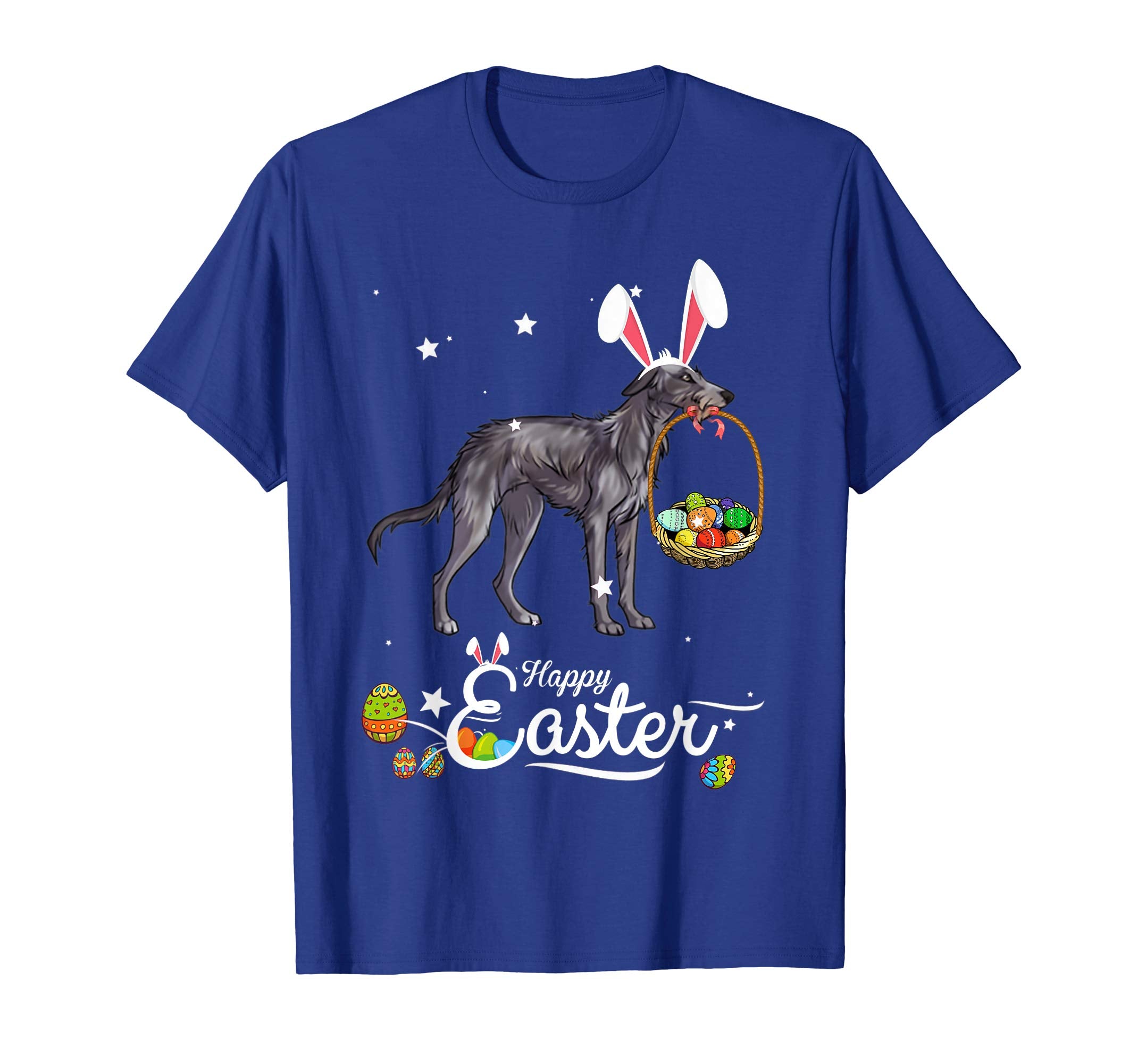 Scottish Deerhound Dog With Bunny Hat Easter Costume T Shirt