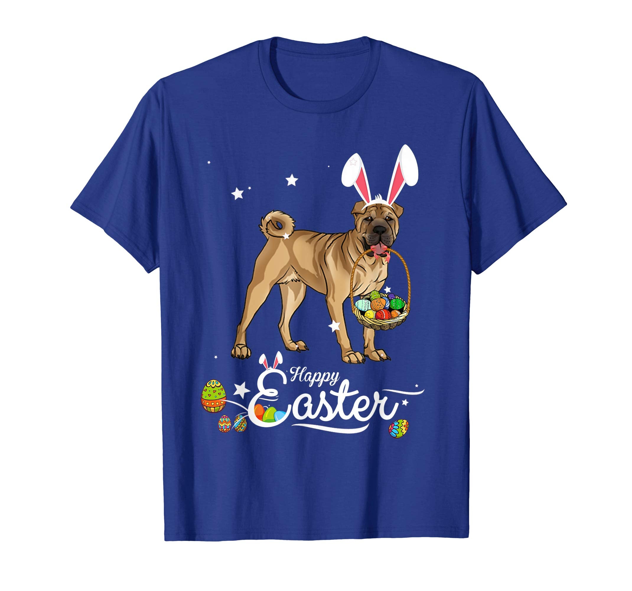 Chinese Shar-pei Dog With Bunny Hat Easter Costume T Shirt