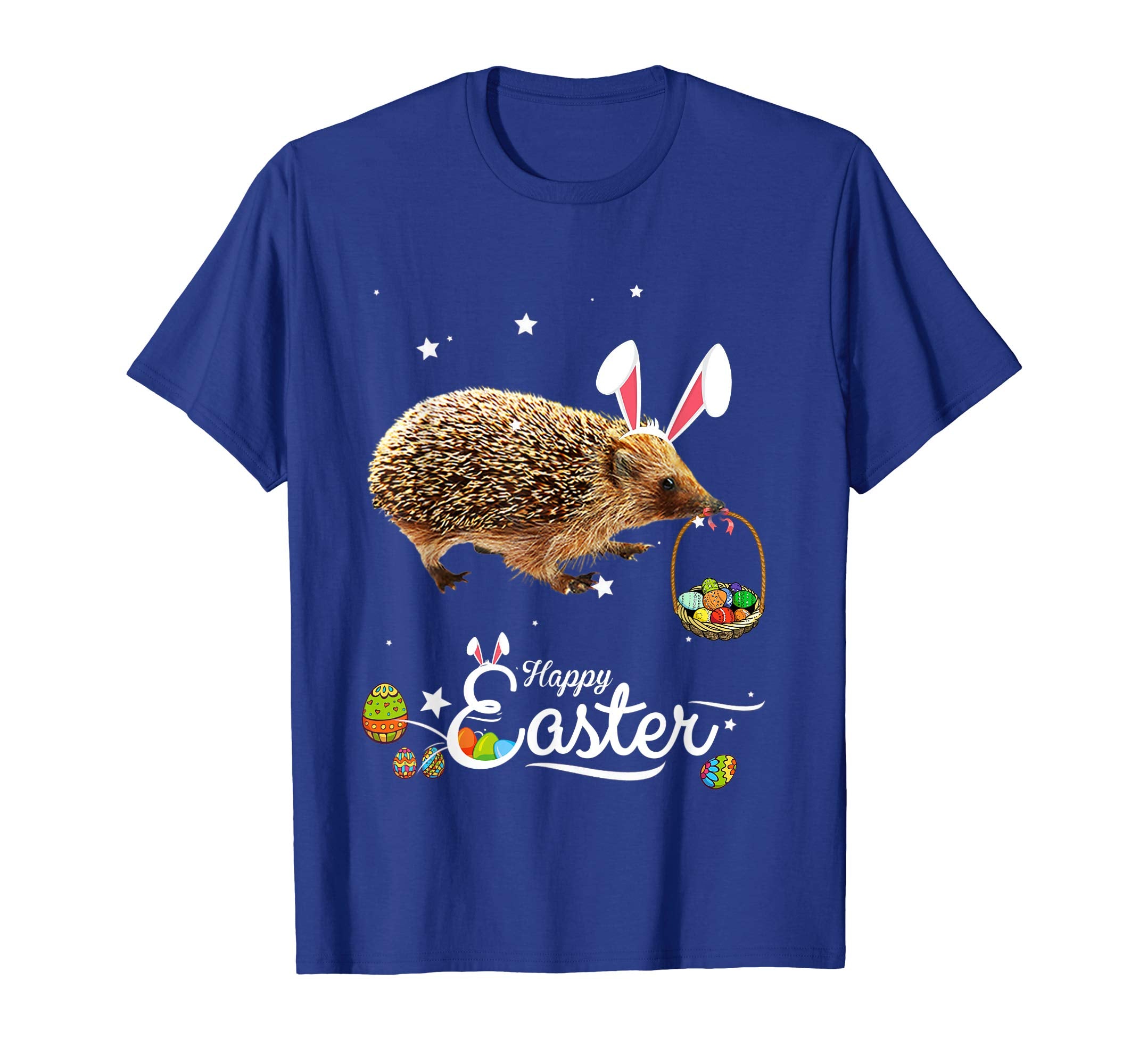 Cute Easter Hedgehog with Bunny Ears and Eggs T Shirt
