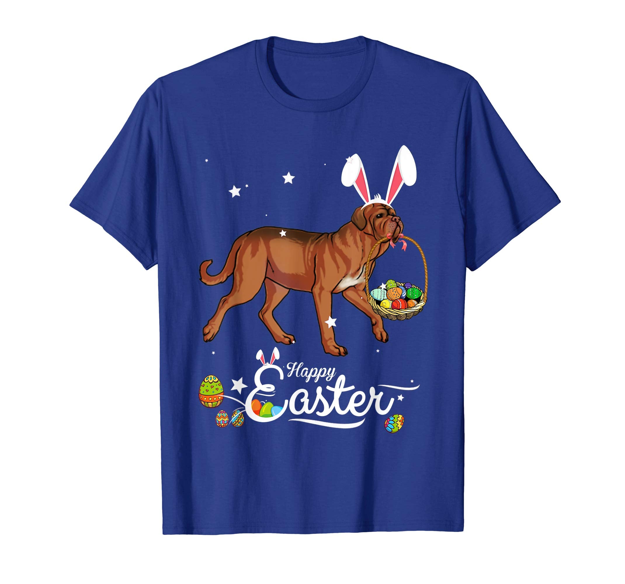 Dogue De Bordeaux Dog With Bunny Hat Easter Costume T Shirt