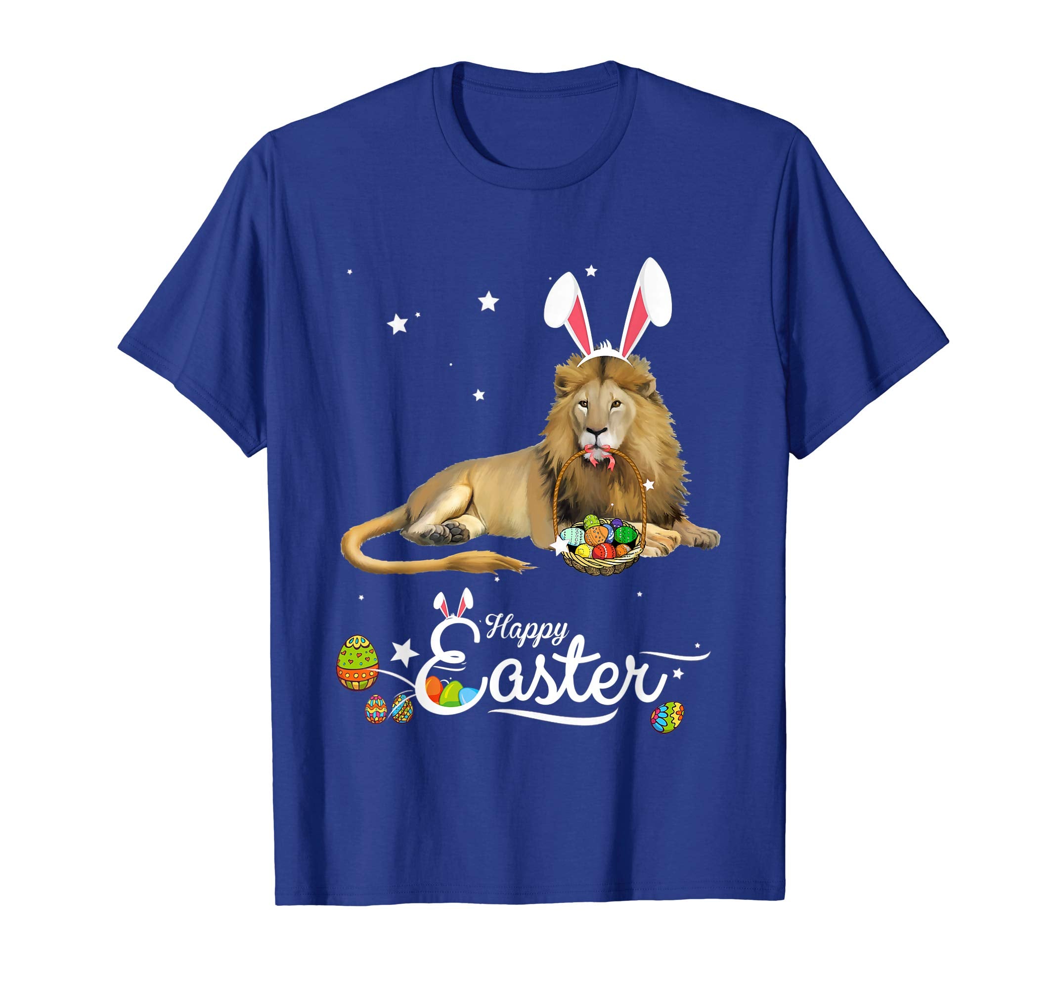 Cute Easter Lion with Bunny Ears and Eggs T Shirt