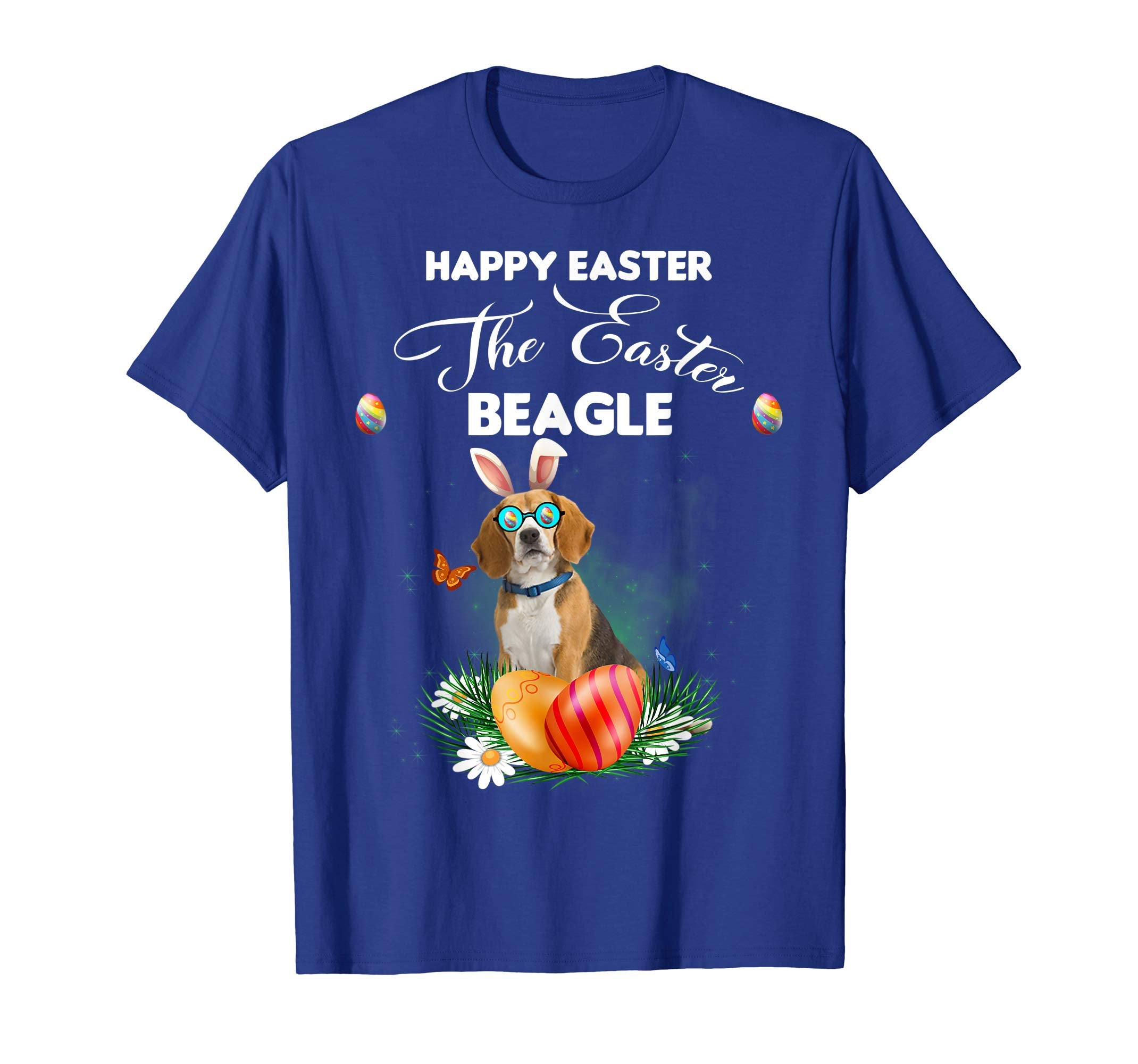 Beagle Dog Sunglass Bunny Happy Easter Day Tshirt