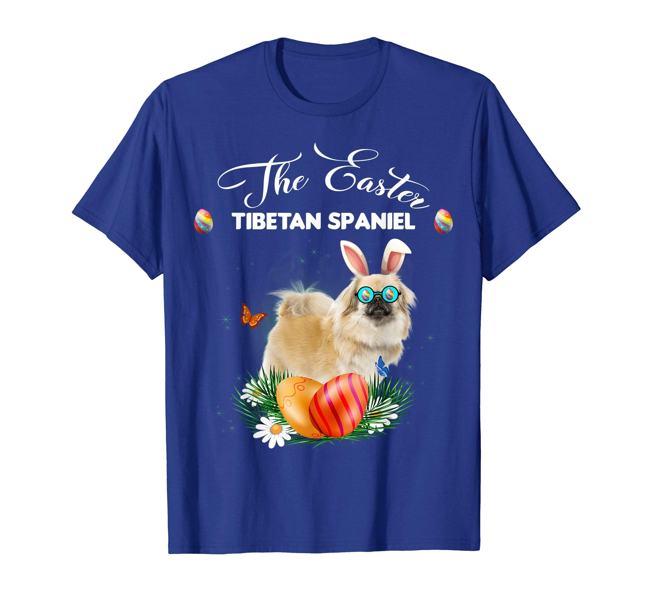 Tibetan Spaniel Bunny Easter Day Dog Gifts T-Shirt