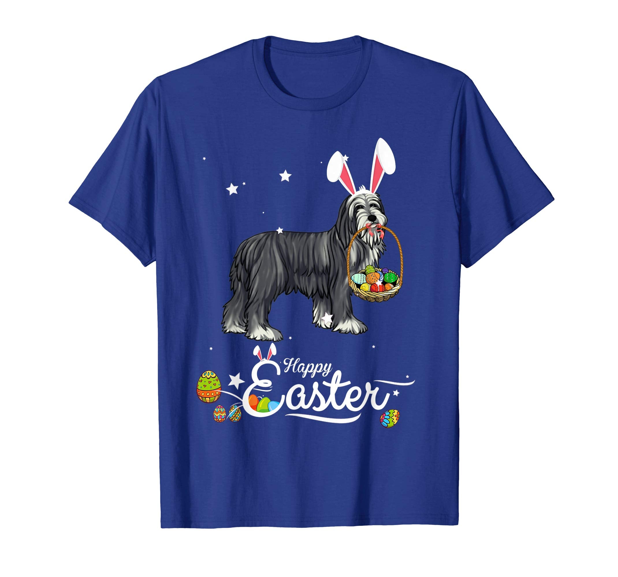 Bearded Collie Dog With Bunny Hat Easter Costume T Shirt