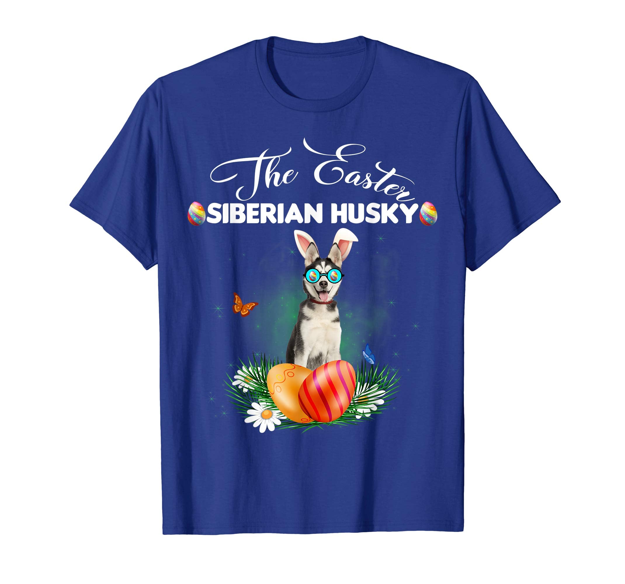 Siberian Husky Bunny Easter Day Dog Gifts T-Shirt