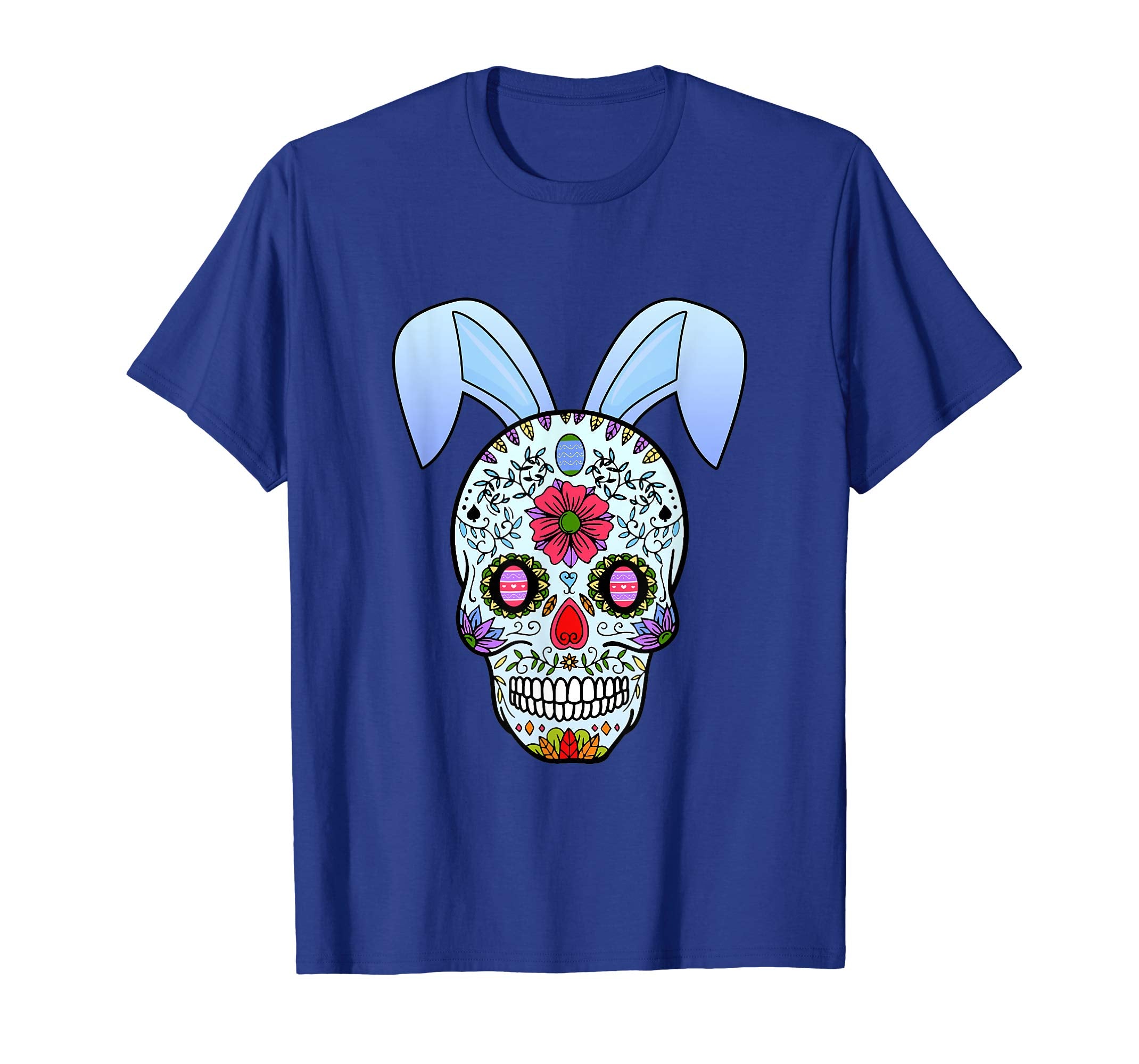 Funny Bunny Sugar Skull Easter Day T-Shirt Gift Day Of Dead