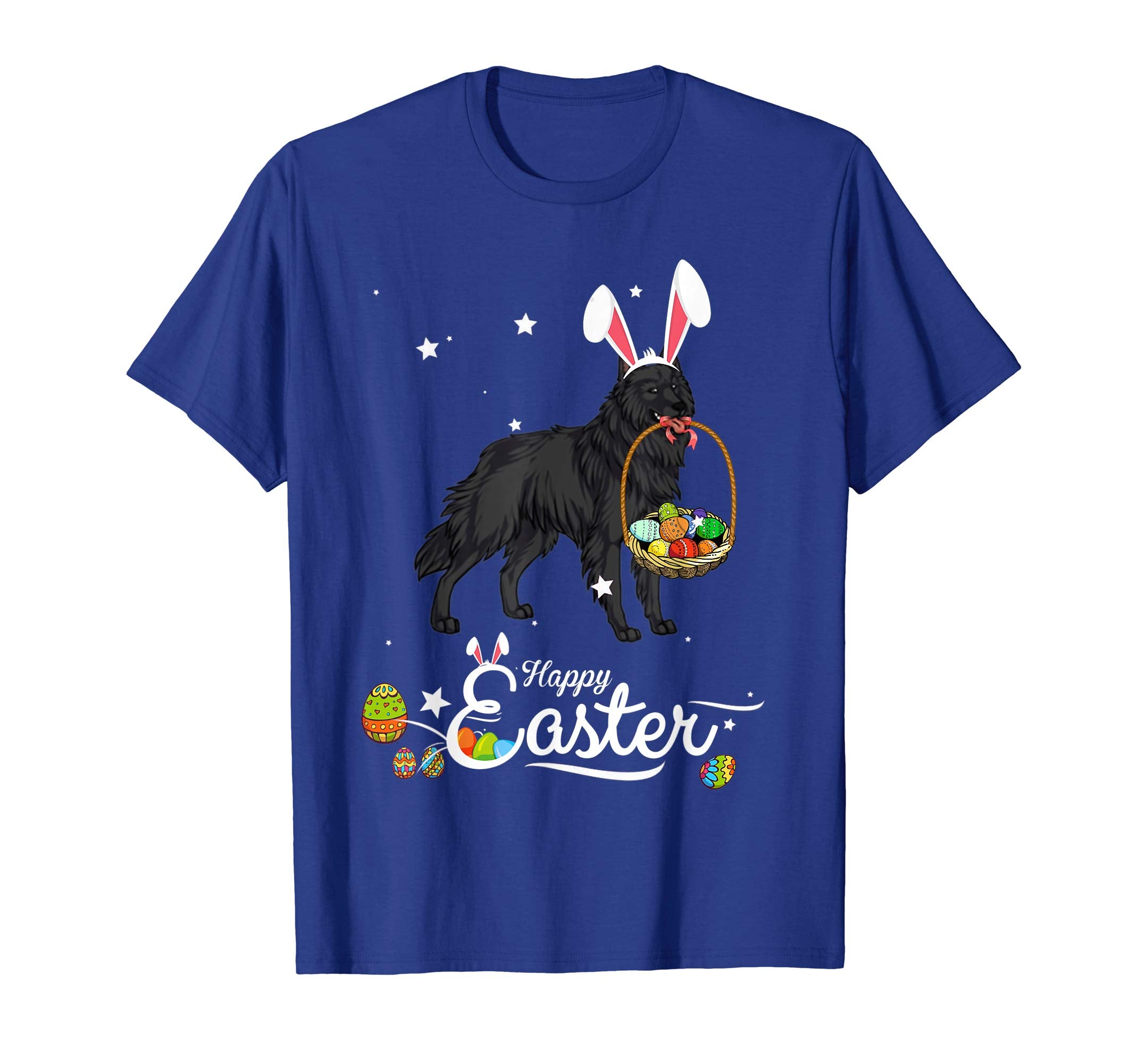 Belgian Sheepdog Dog With Bunny Hat Easter Costume T Shirt