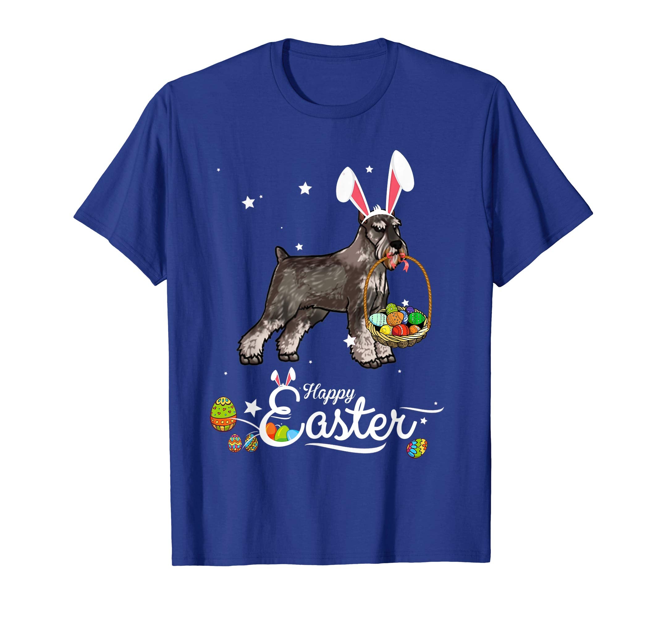 Standard Schnauzer Dog With Bunny Hat Easter Costume T Shirt