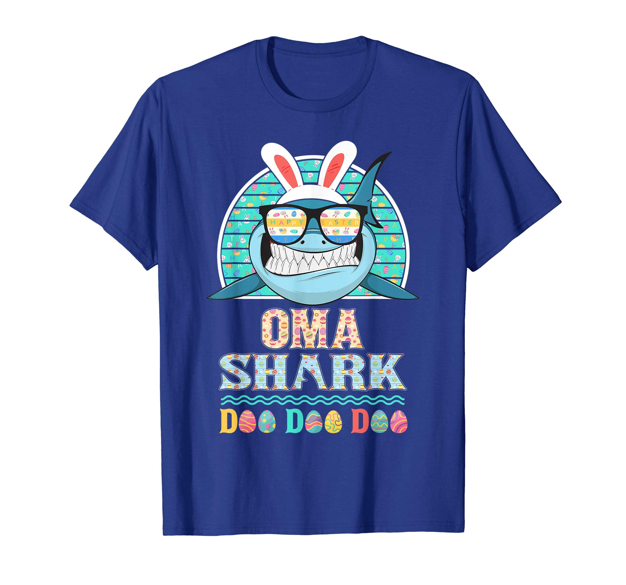 Funny Oma Shark Happy Easter Day Gift Family Shirt