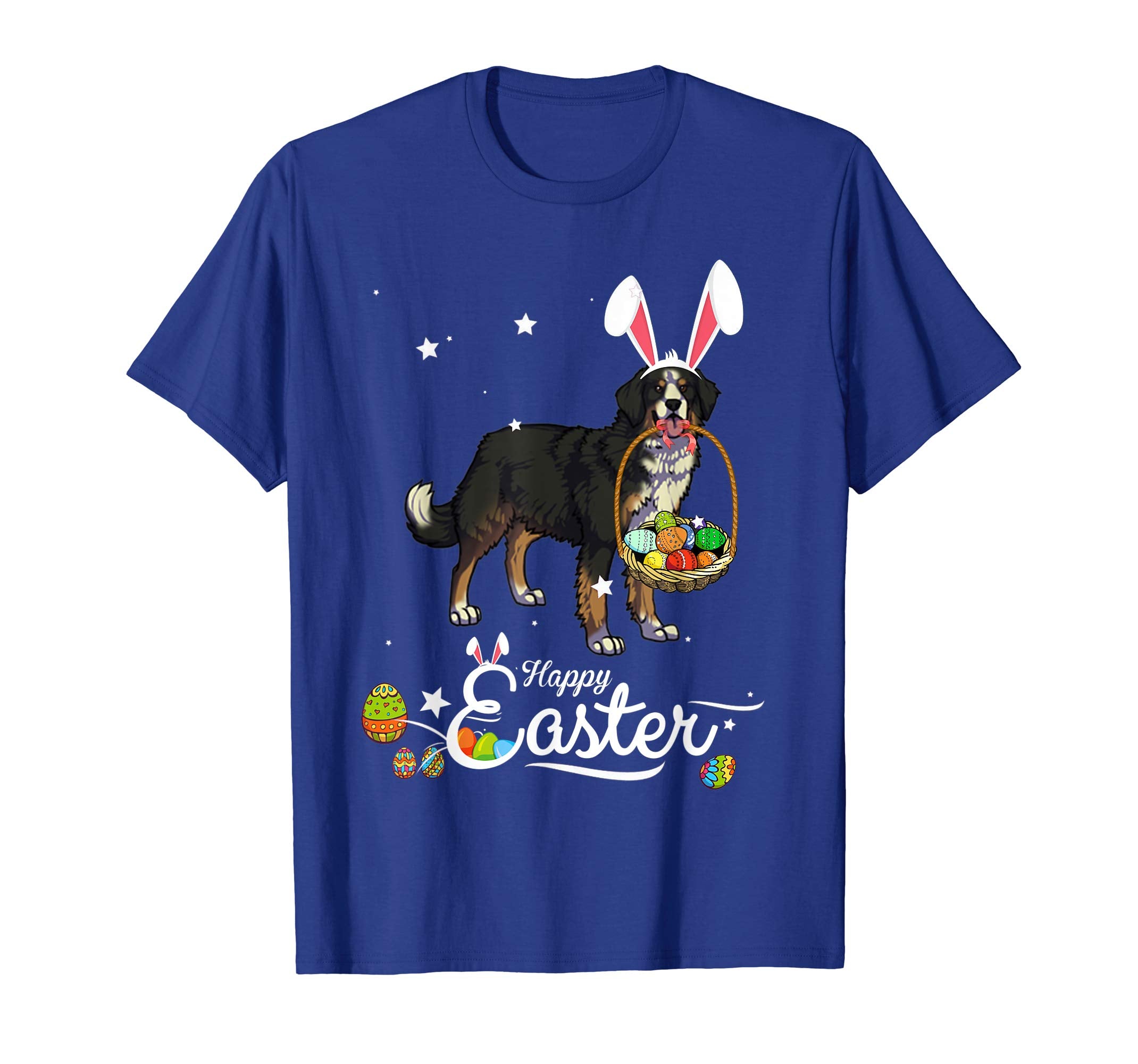 Bernese Mountain Dog With Bunny Hat Easter Costume T Shirt