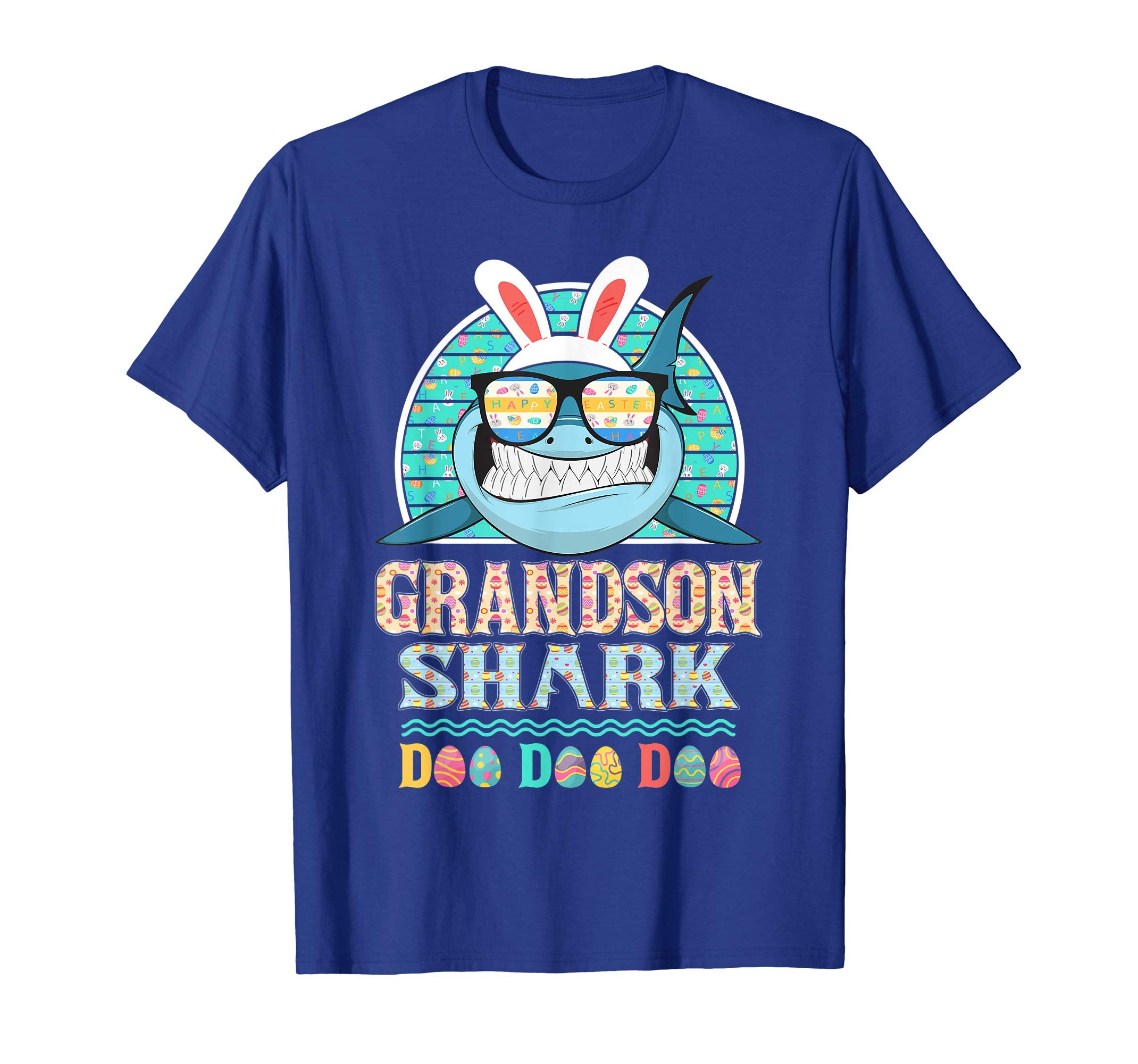 Funny Grandson Shark Happy Easter Day Gift Family Shirt