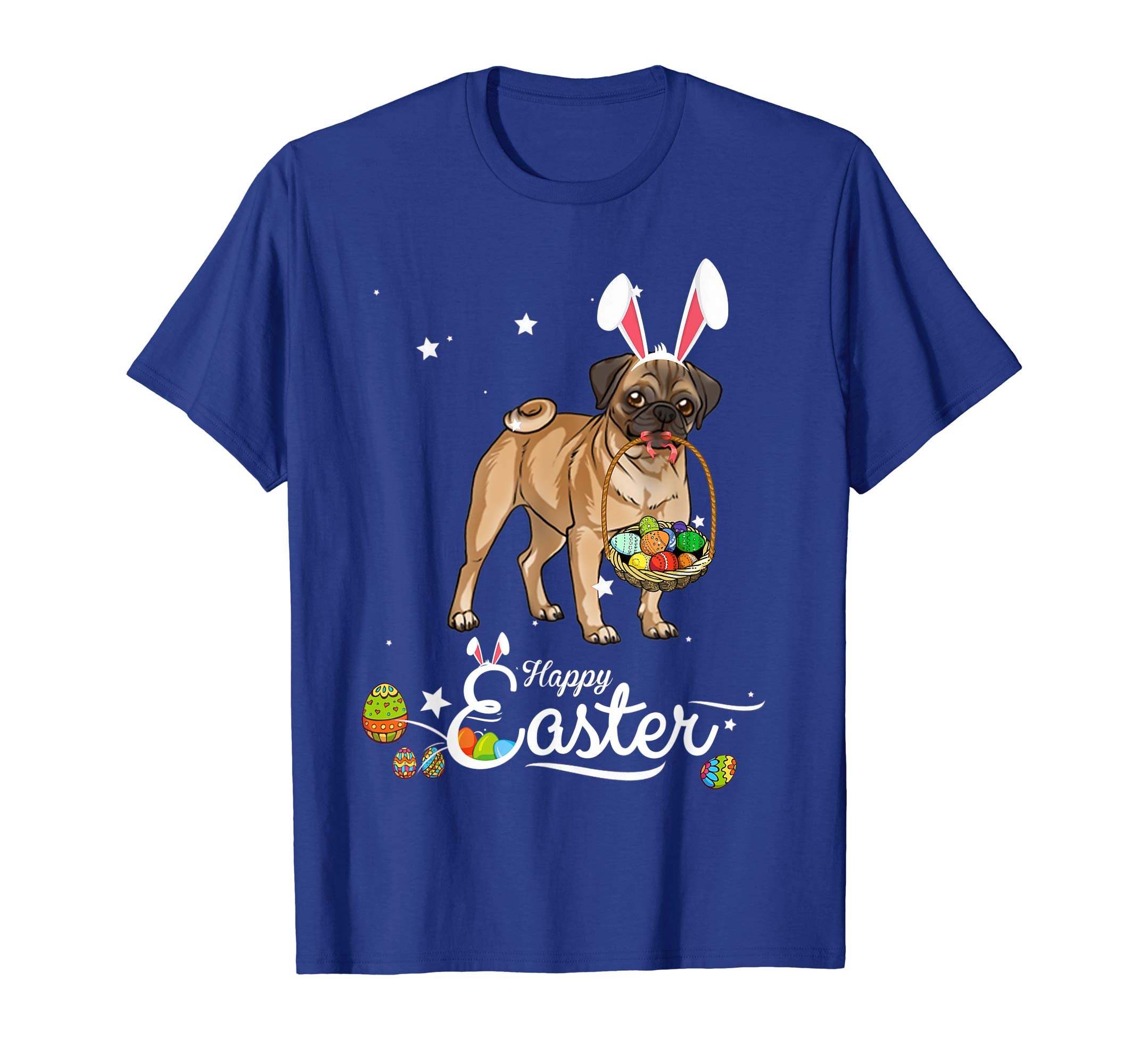 Pug Dog With Bunny Hat Easter Costume T Shirt