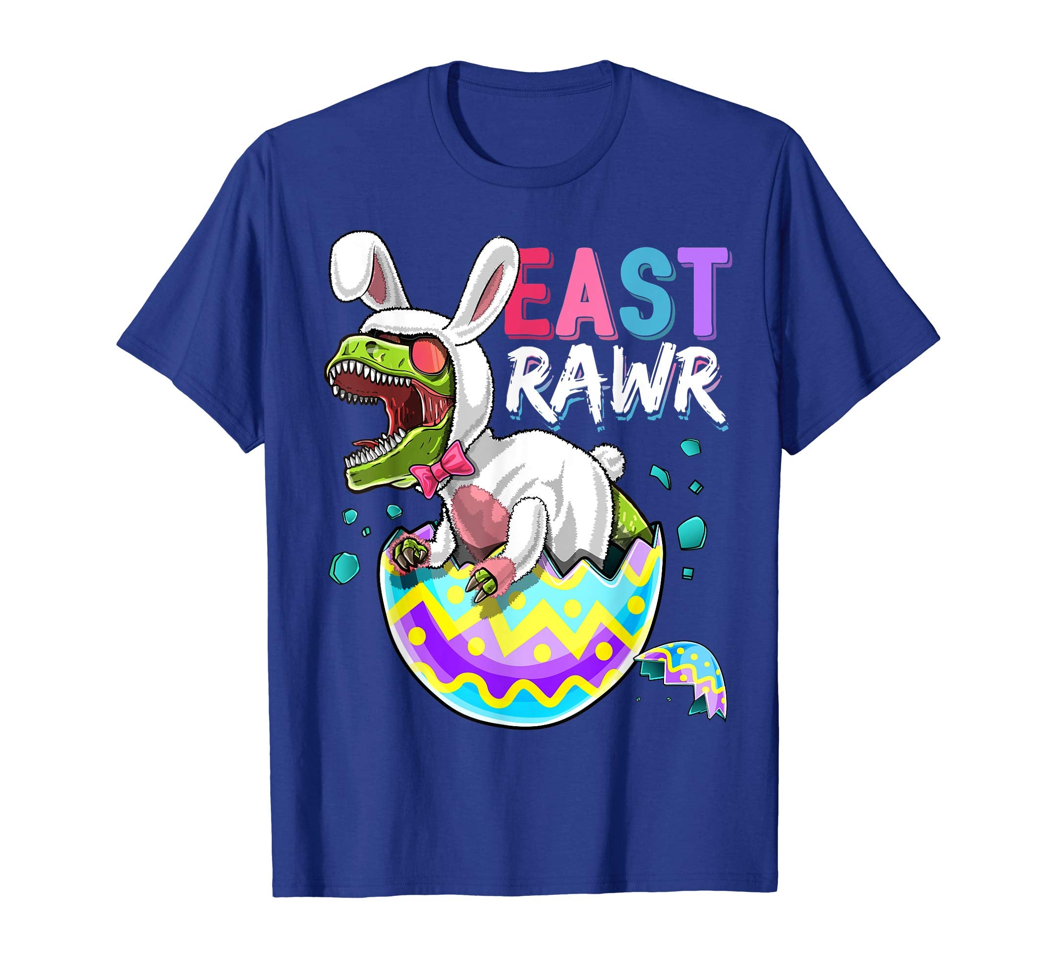 Happy Eastrawr T Rex Dinosaur Easter Bunny Egg Shirt Kids