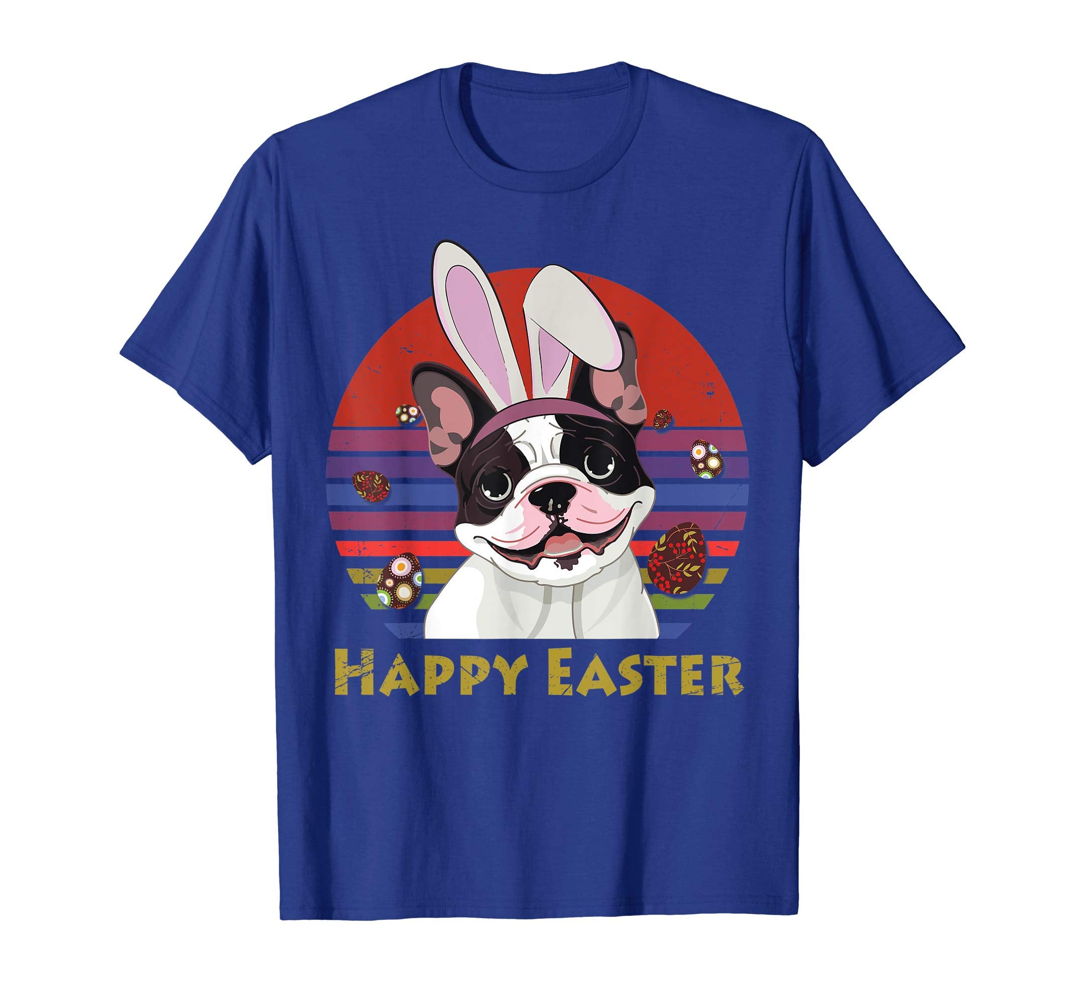 French Bulldog With Bunny Headband Happy Easter Tshirt Gifts