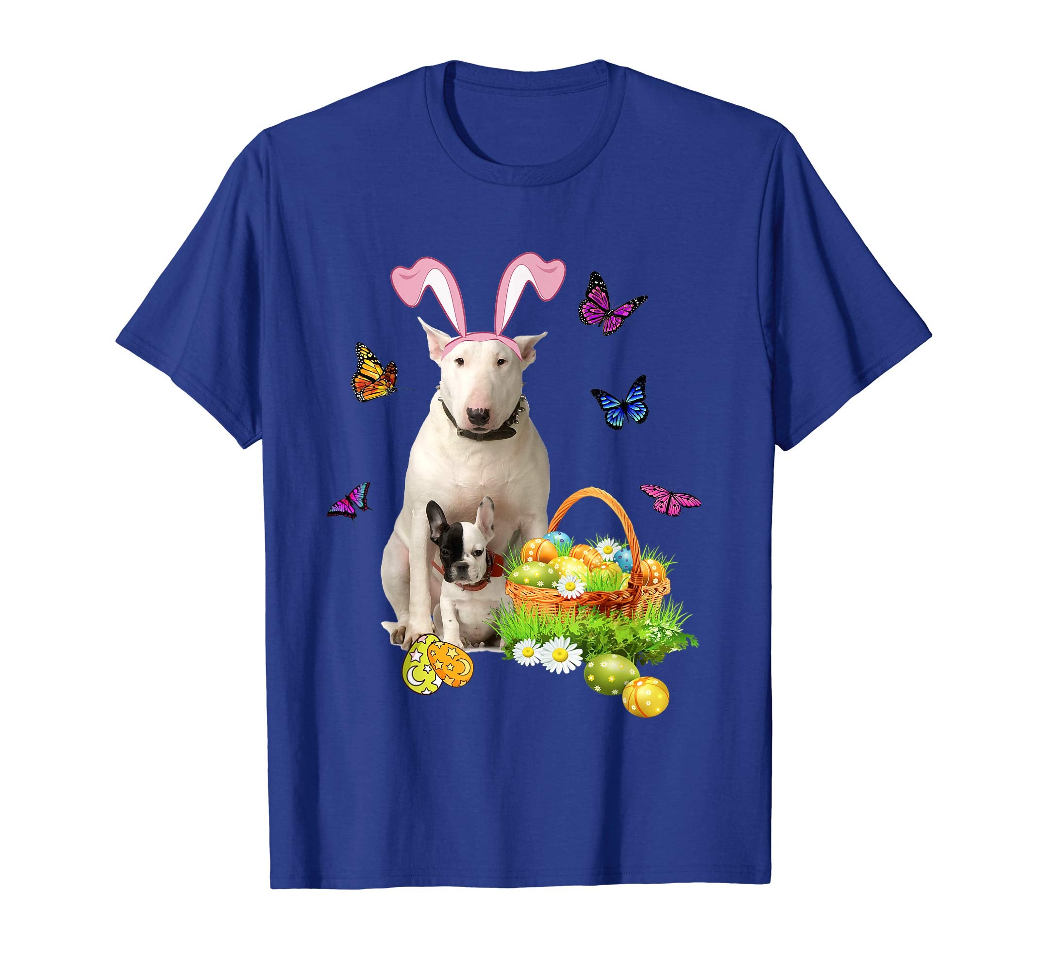Bull Terrier Bunny Hat Rabbit Easter Eggs T-Shirt