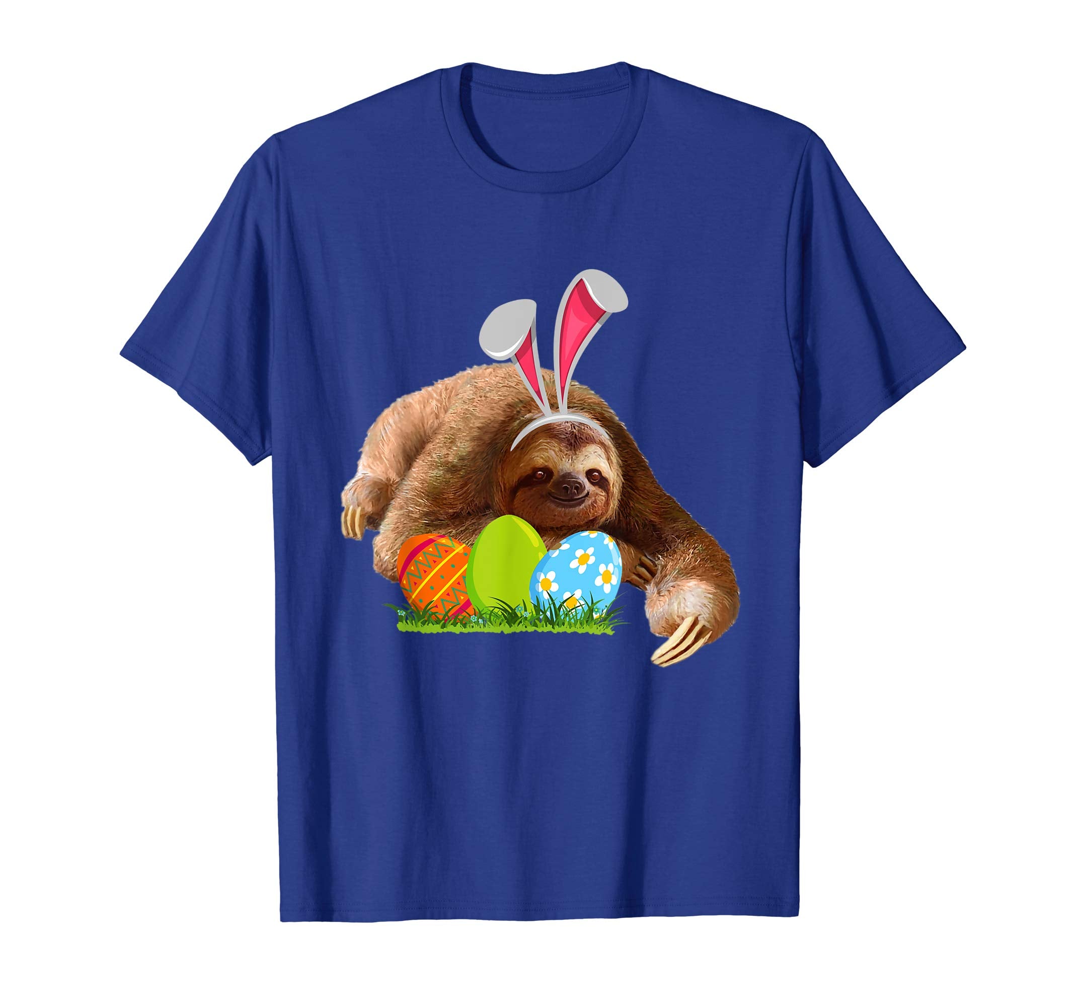 Cute Bunny Ears Sloth Easter Day Tee Egg Hunt T-Shirt Gifts