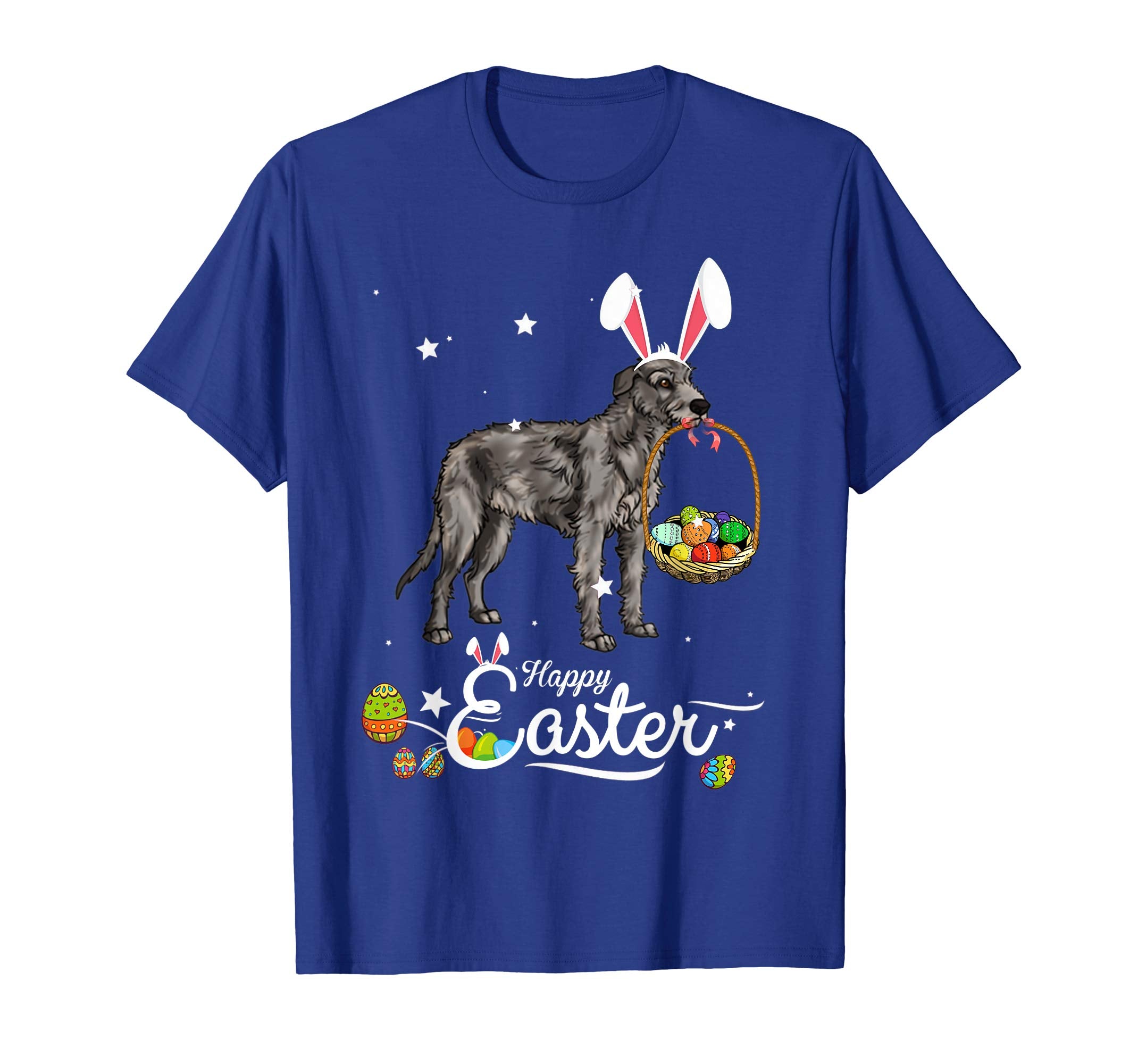 Irish Wolfhound Dog With Bunny Hat Easter Costume T Shirt