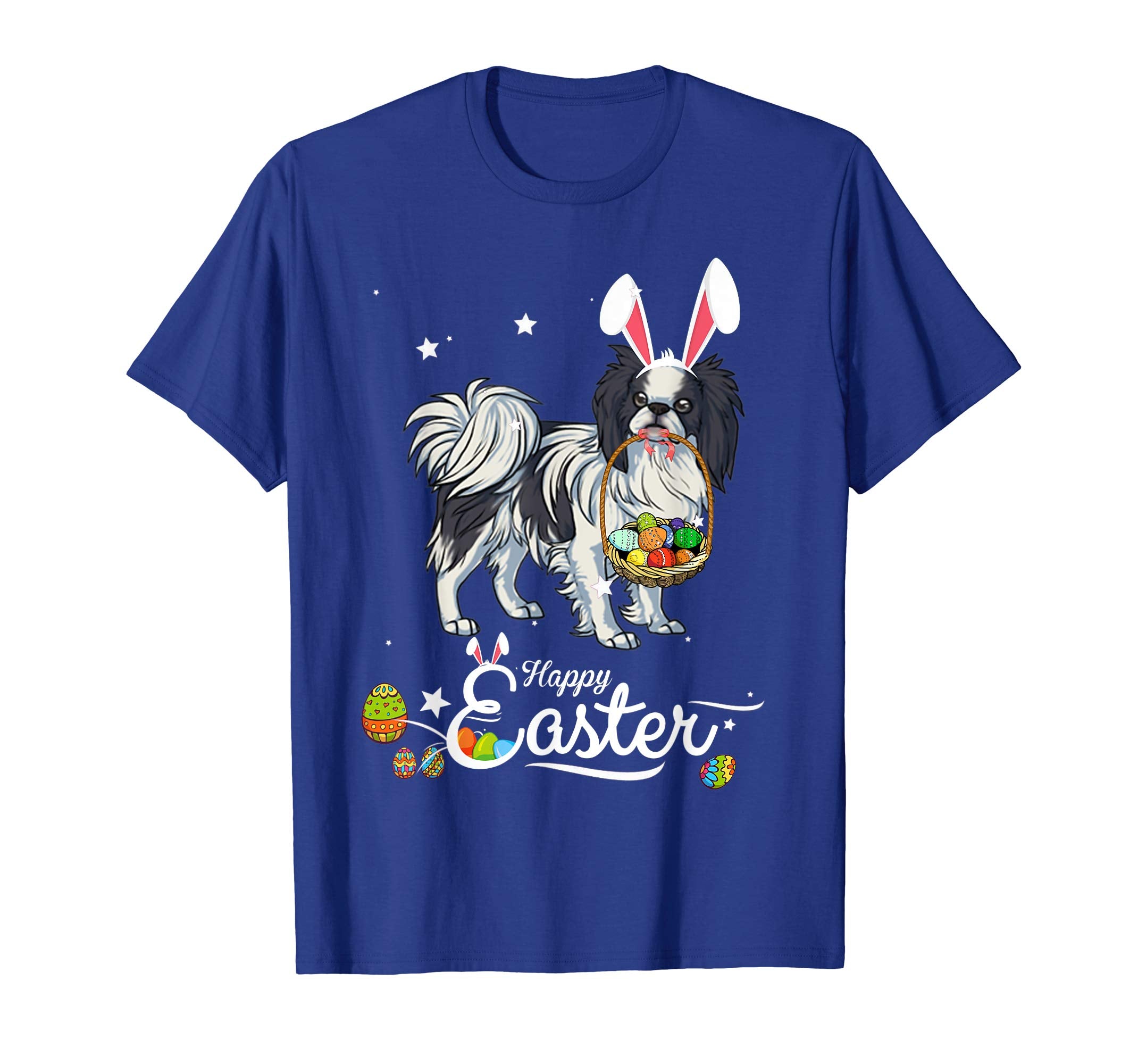 Japanese Chin Dog With Bunny Hat Easter Costume T Shirt