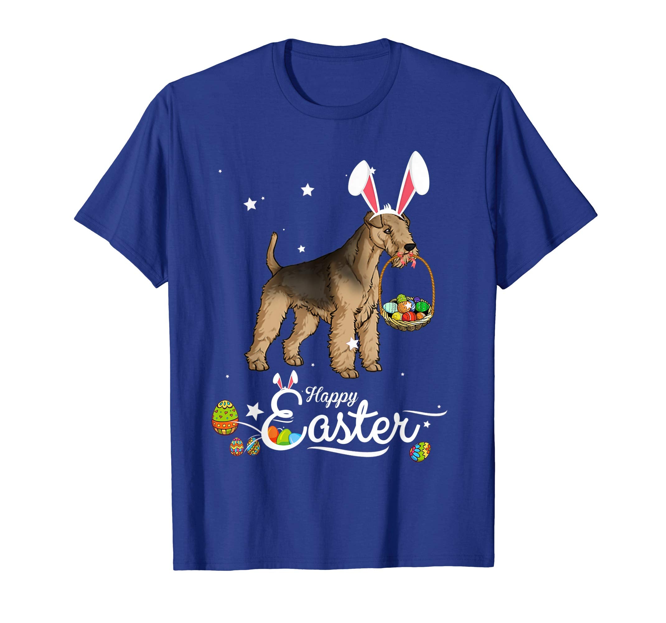 Lakeland Terrier Dog With Bunny Hat Easter Costume T Shirt