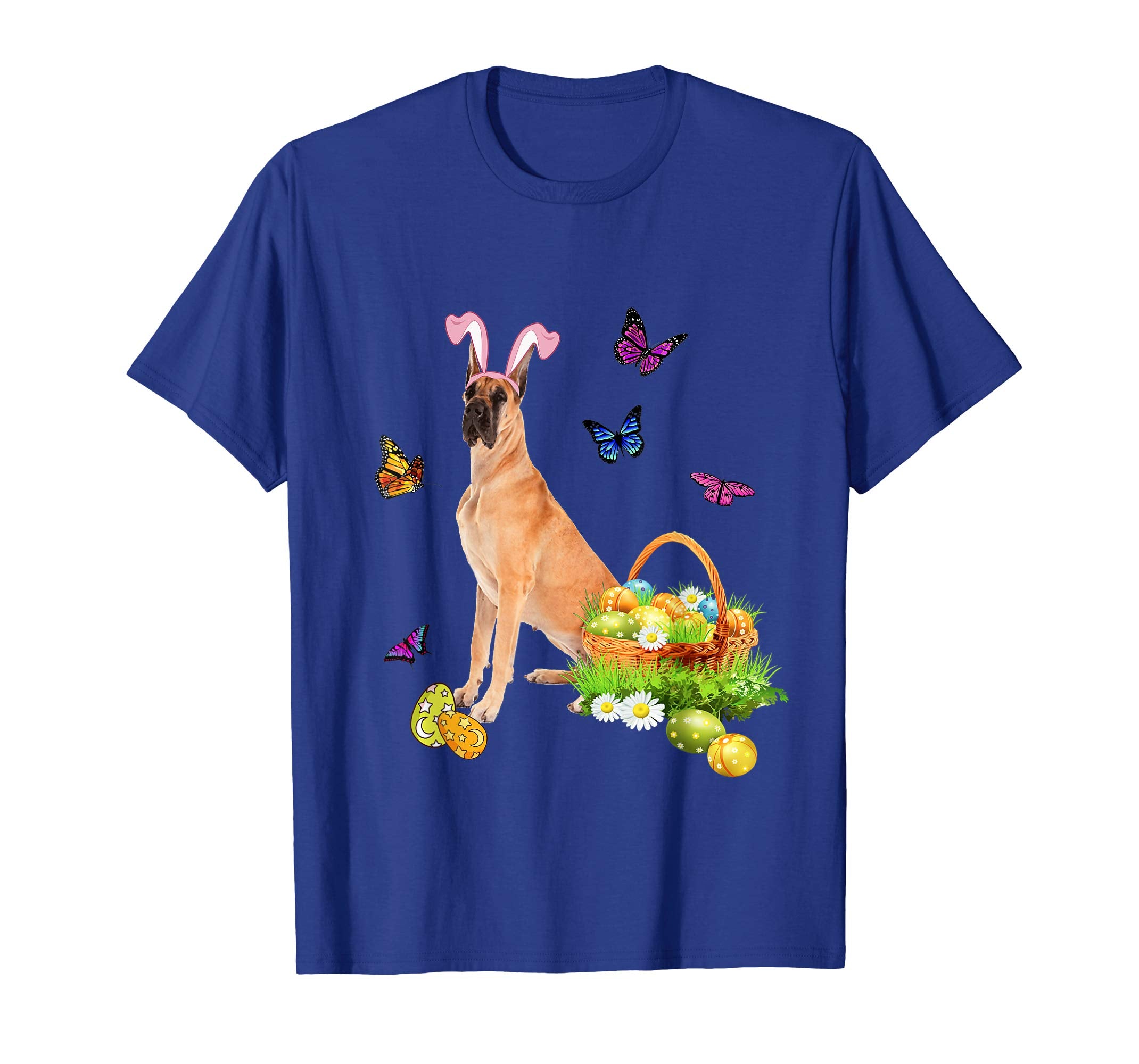 Great Dane Bunny Hat Rabbit Easter Eggs T-Shirt