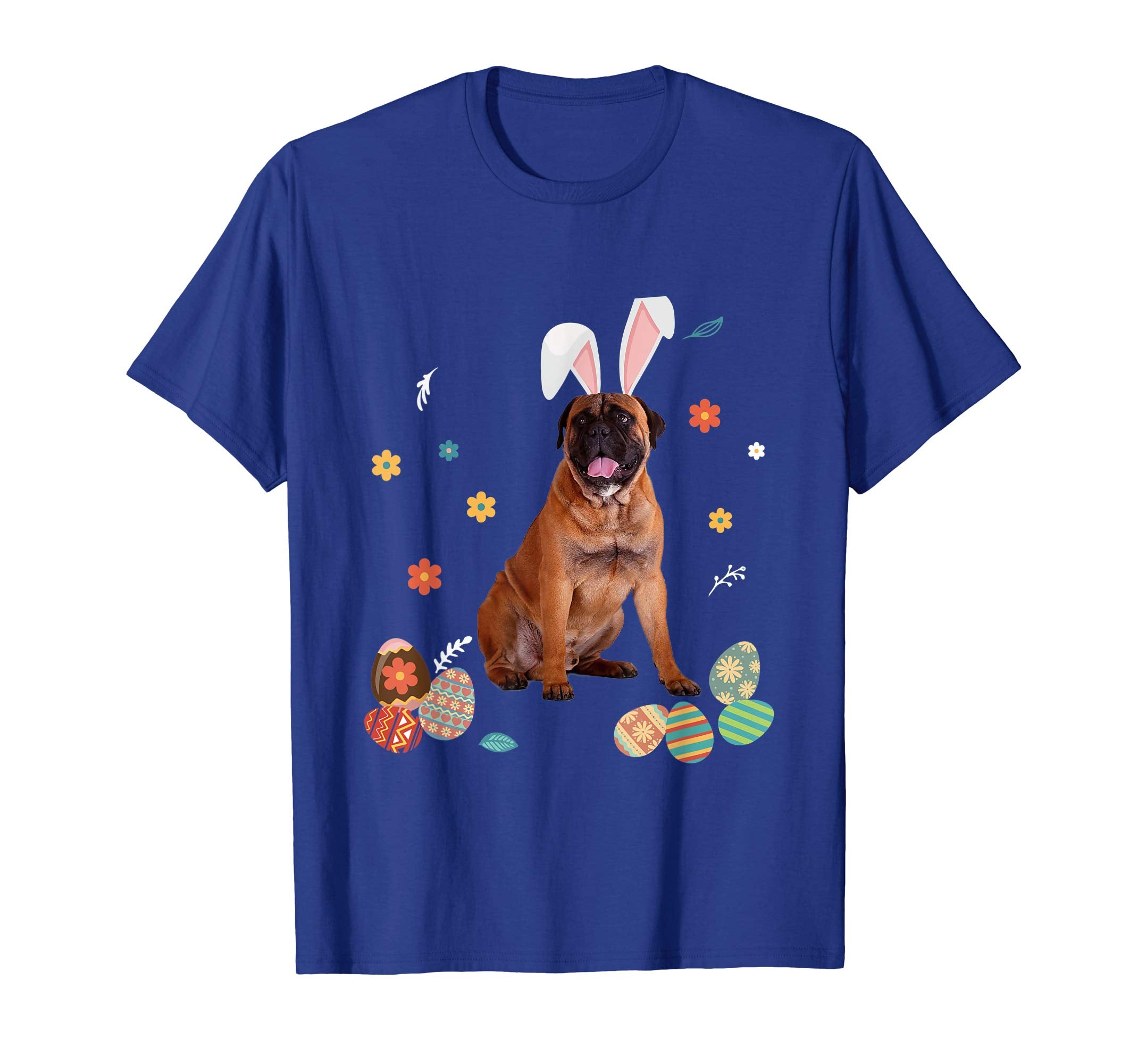 Bullmastiff Bunny Rabbit Happy Easter Day T-Shirt