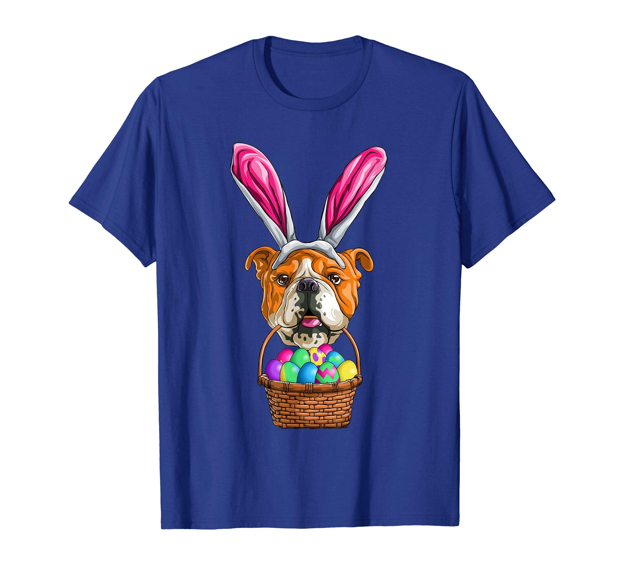 Easter Bulldog T Shirt Men Women Kids Bunny Basket Eggs Gift