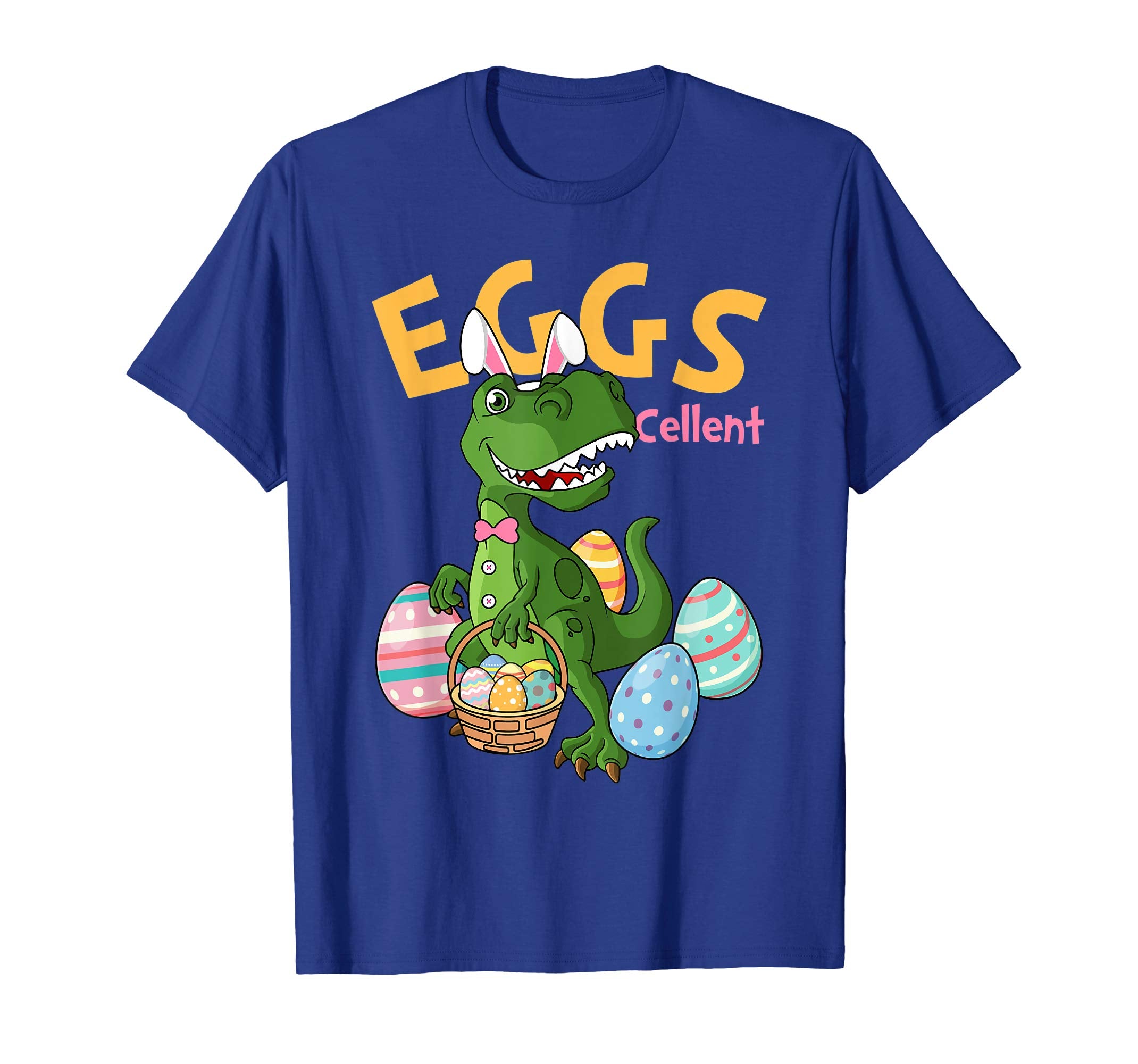 Easter Bunny T-Rex Dinosaur T-Shirt Kids Eggs Cellent