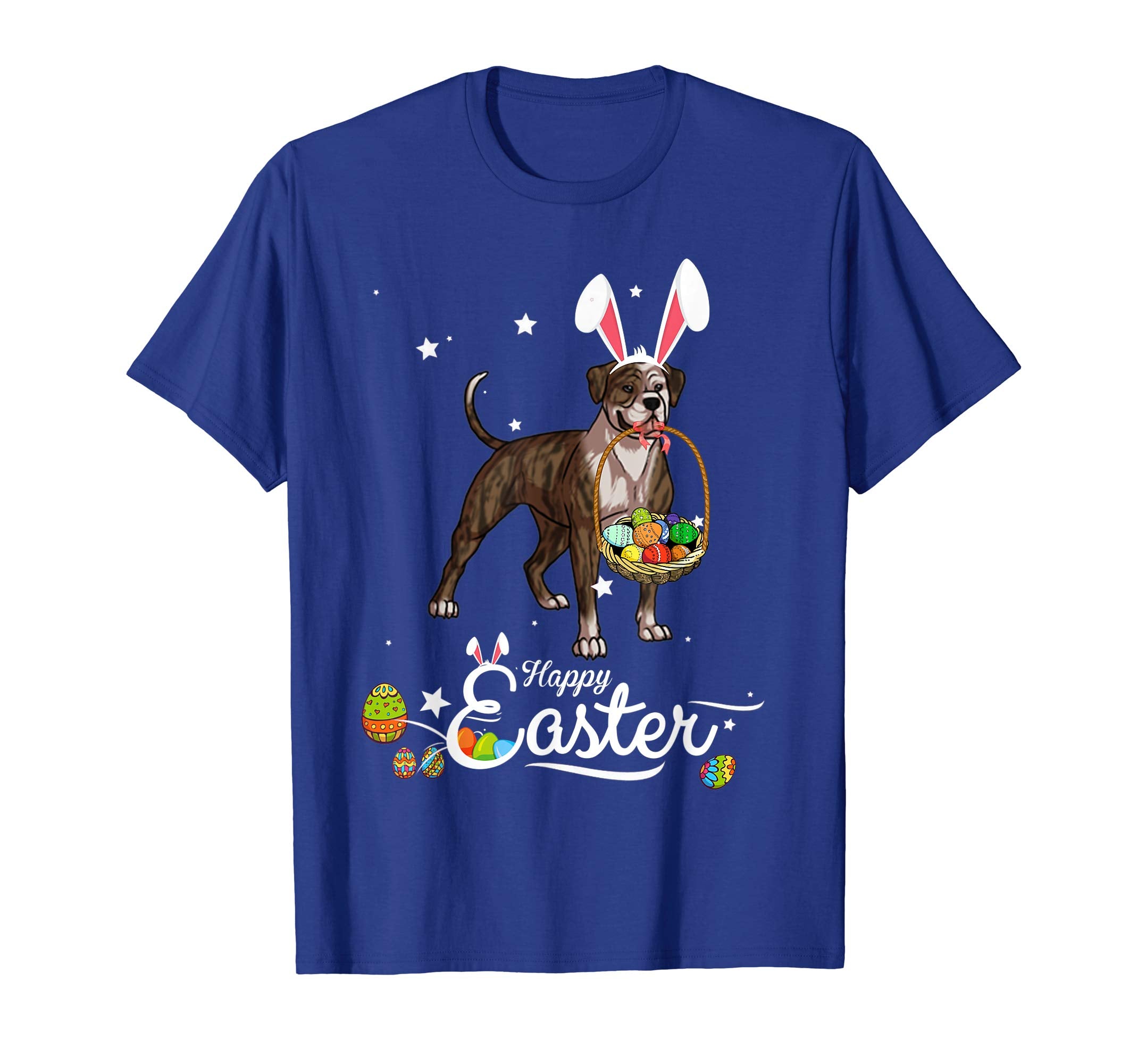 American Bulldog Dog With Bunny Hat Easter Costume T Shirt