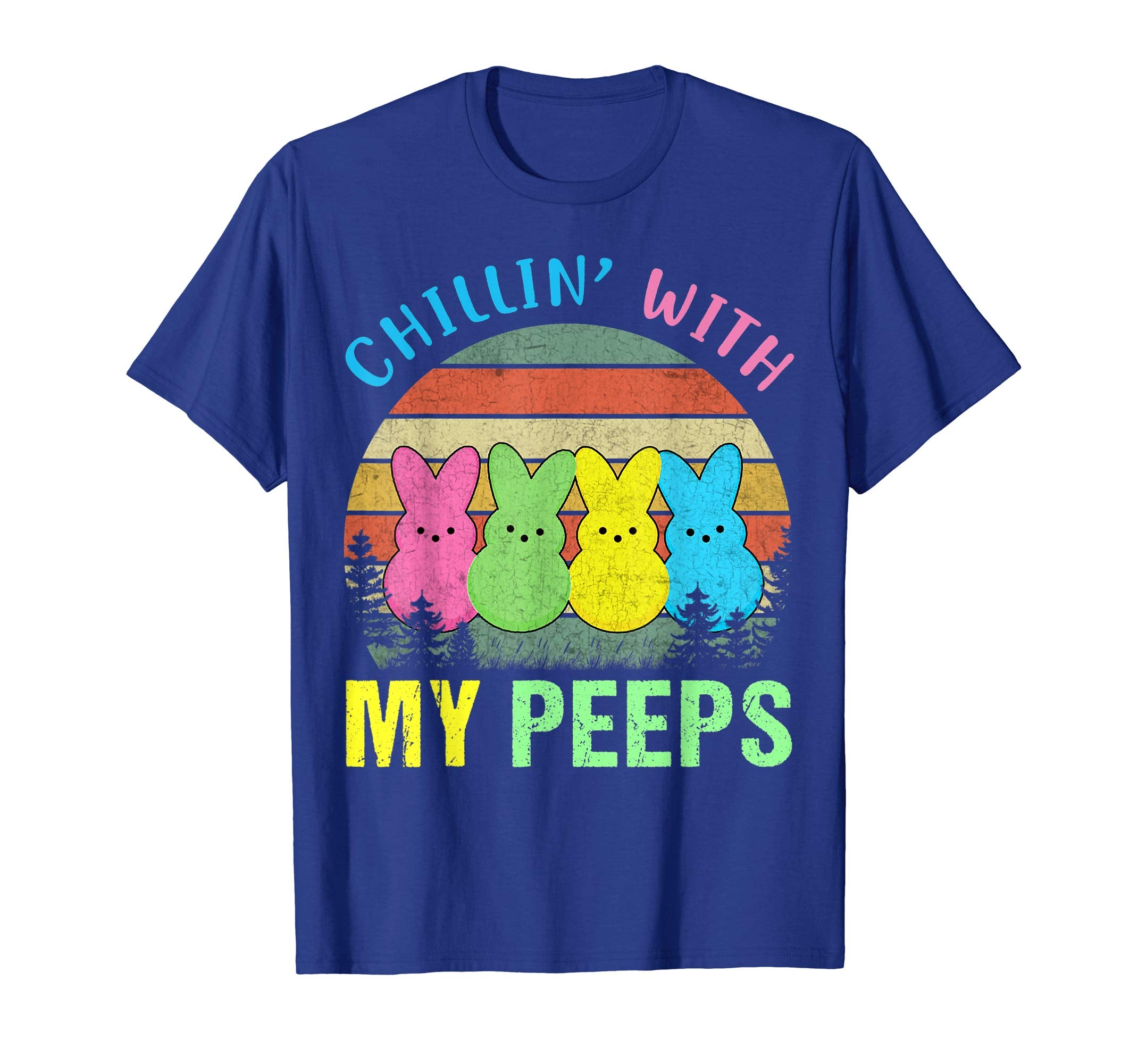 Chillin' With My Peeps Easter Bunny Vintage T-Shirt