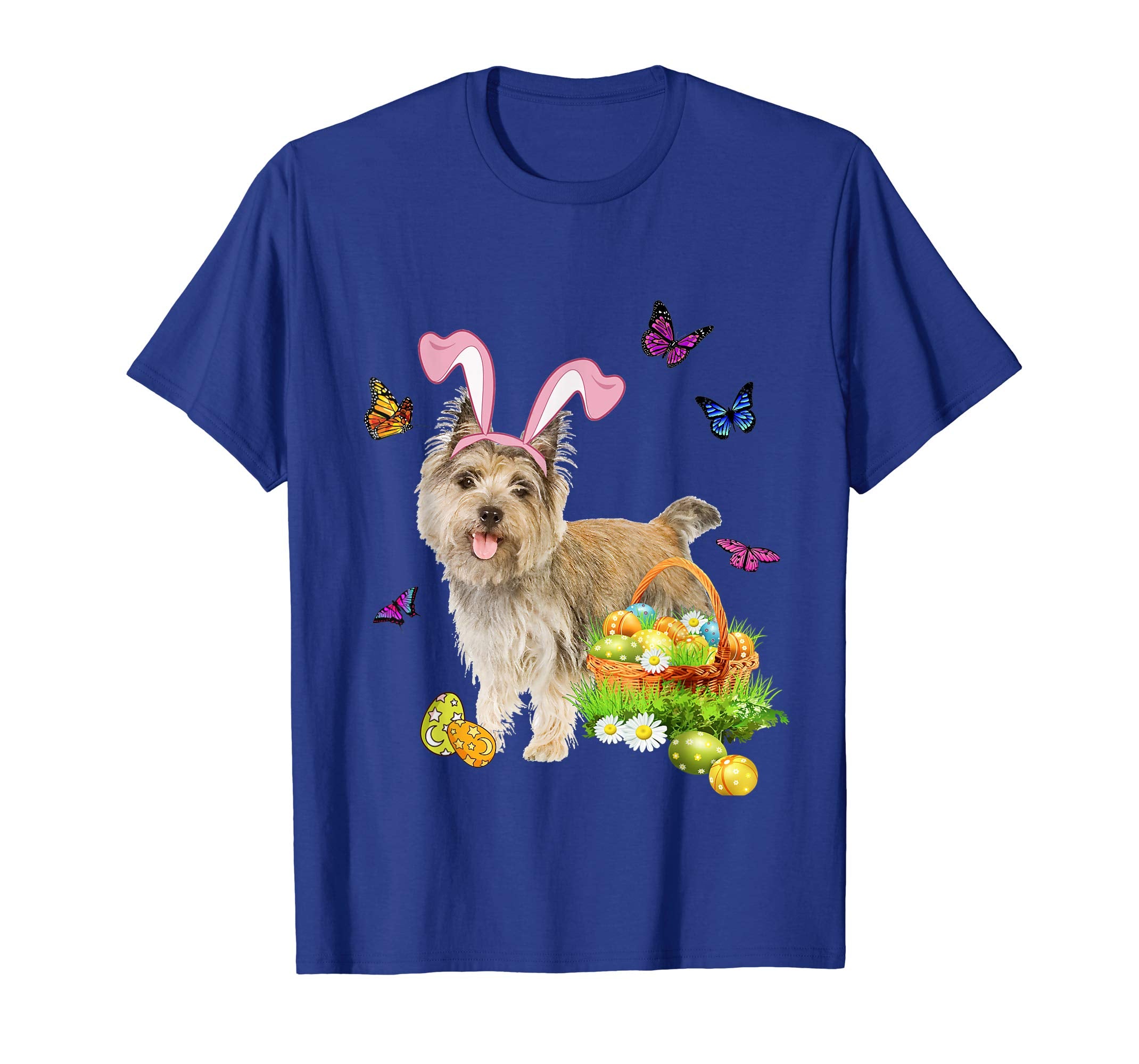 Cairn Terrier Bunny Hat Rabbit Easter Eggs T-Shirt