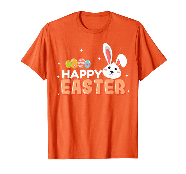 Happy Easter T-Shirt with Bunny and Bunnies Eggs Cartoon