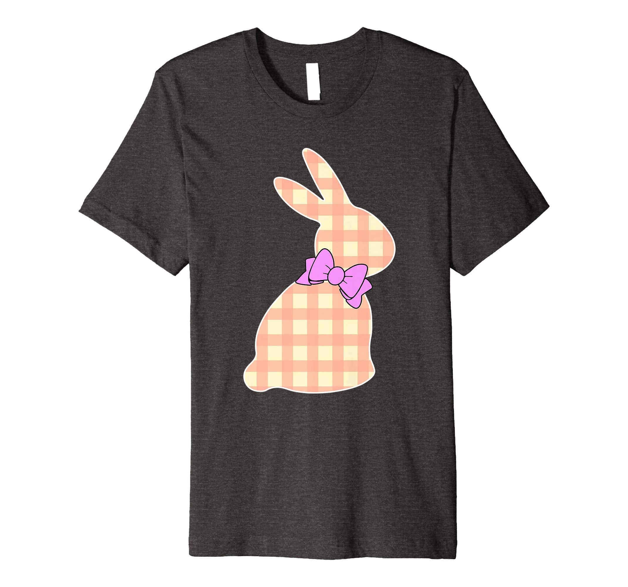 Happy Easter Buffalo Plaid Bunny Bow Boys Girls Kids T Shirt
