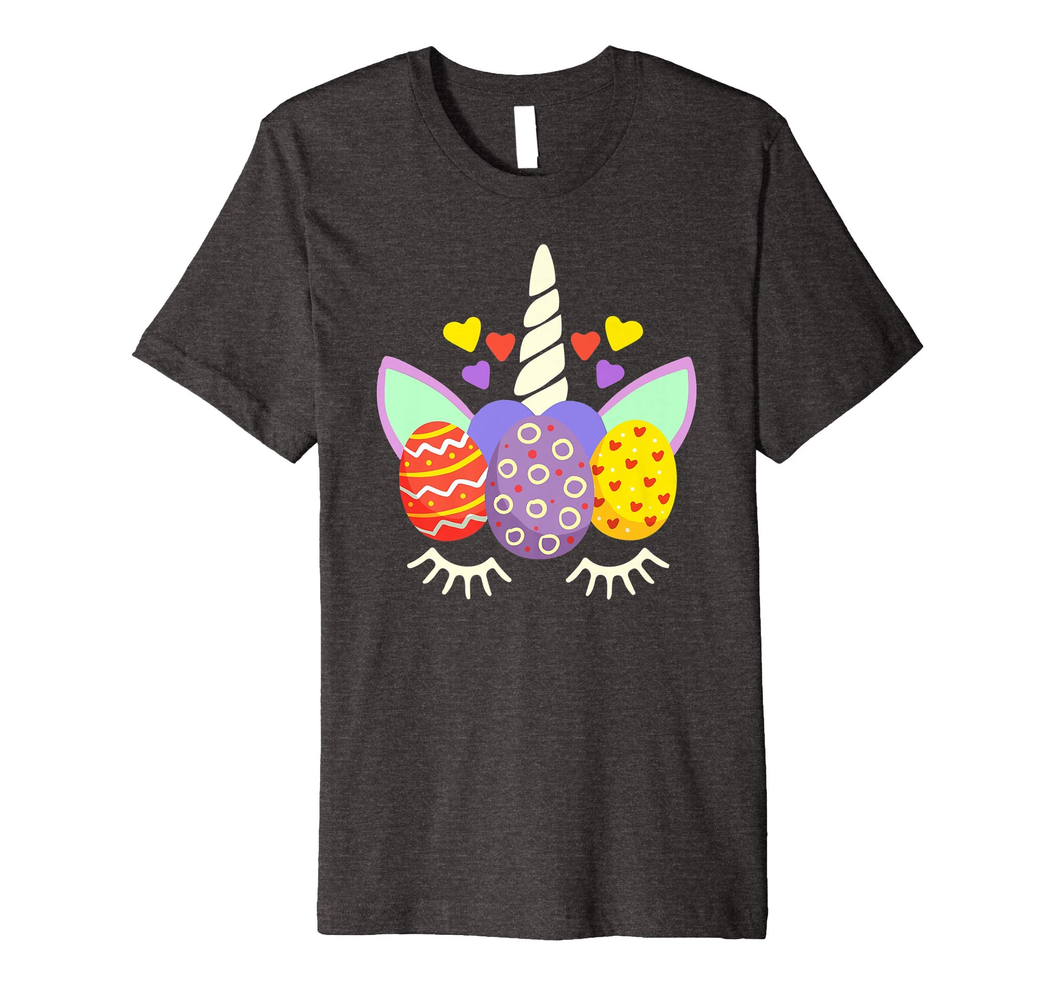 Unicorn Face Egg Hunt Happy Easter Kids Boys Girls T Shirt