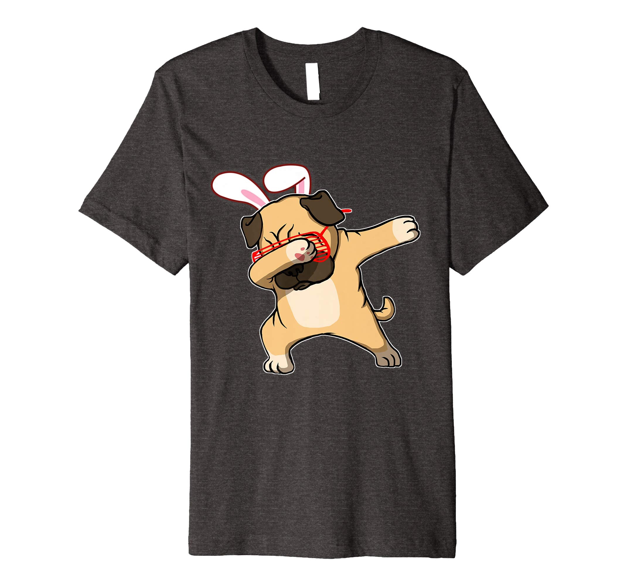 Easter Bunny Dabbing Pug Dog Tshirt Rabbit Ears Animal Gift