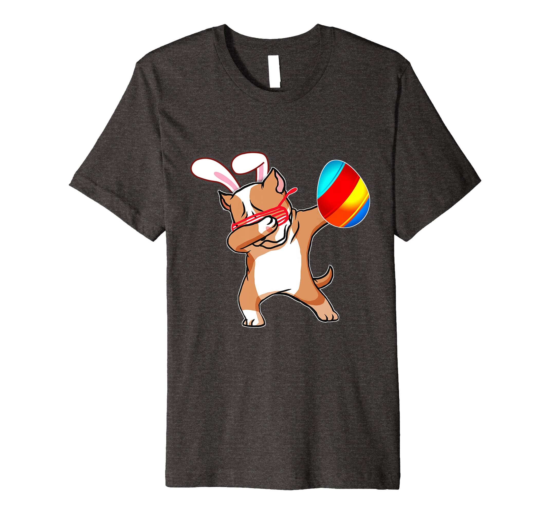 Easter Bunny Dabbing Pitbull Dog Tshirt Egg Ears Animal Gift
