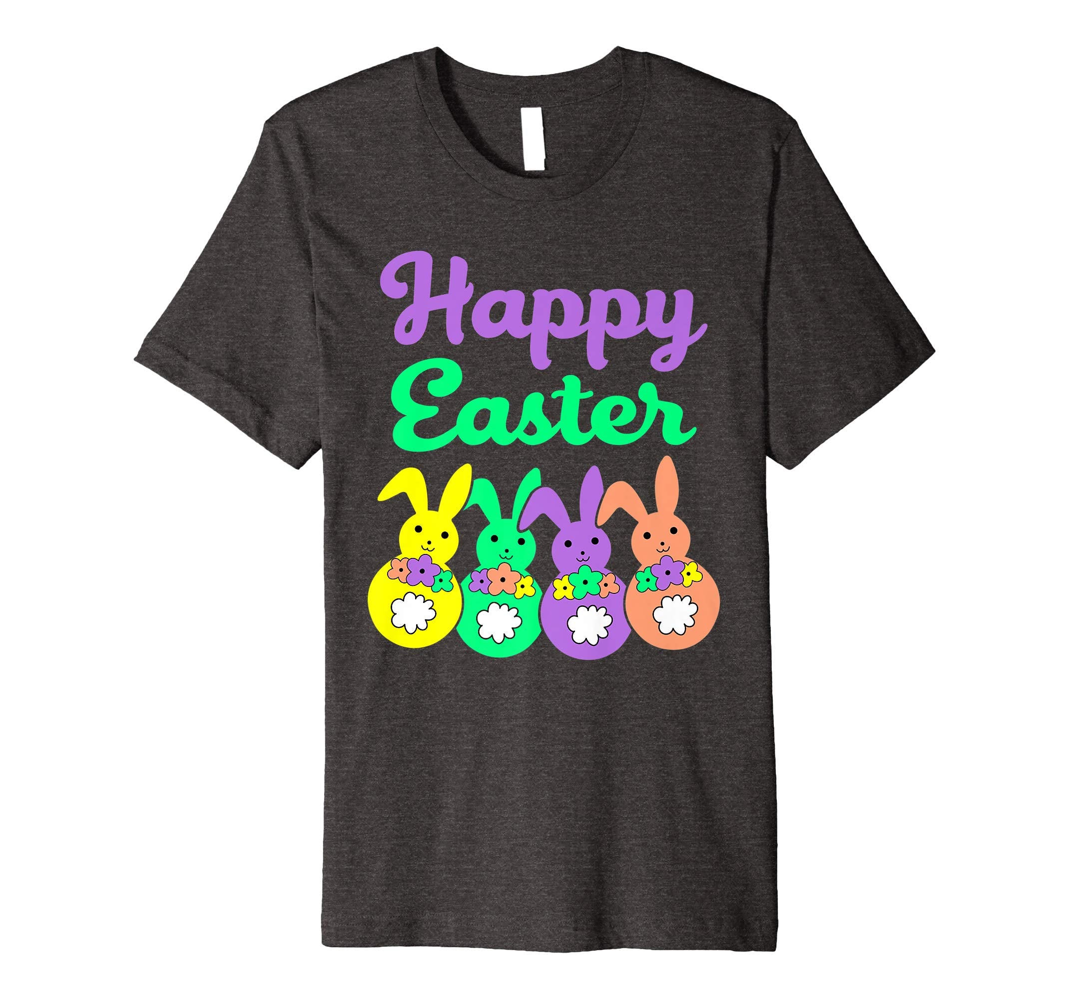 Happy Easter Egg Hunt Bunnies Bow Boys Girls Kids T Shirt
