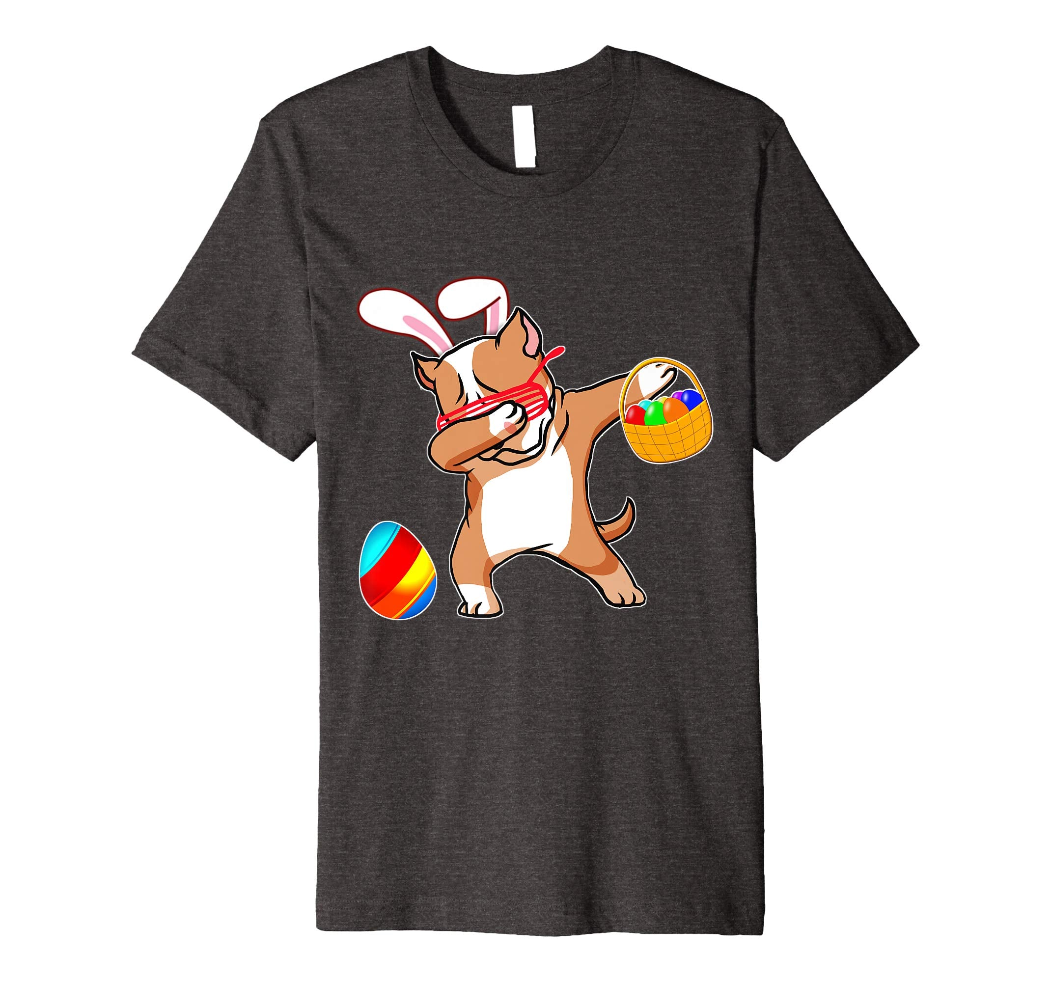 Easter Bunny Dabbing Pitbull Dog Tshirt Easter Egg Basket