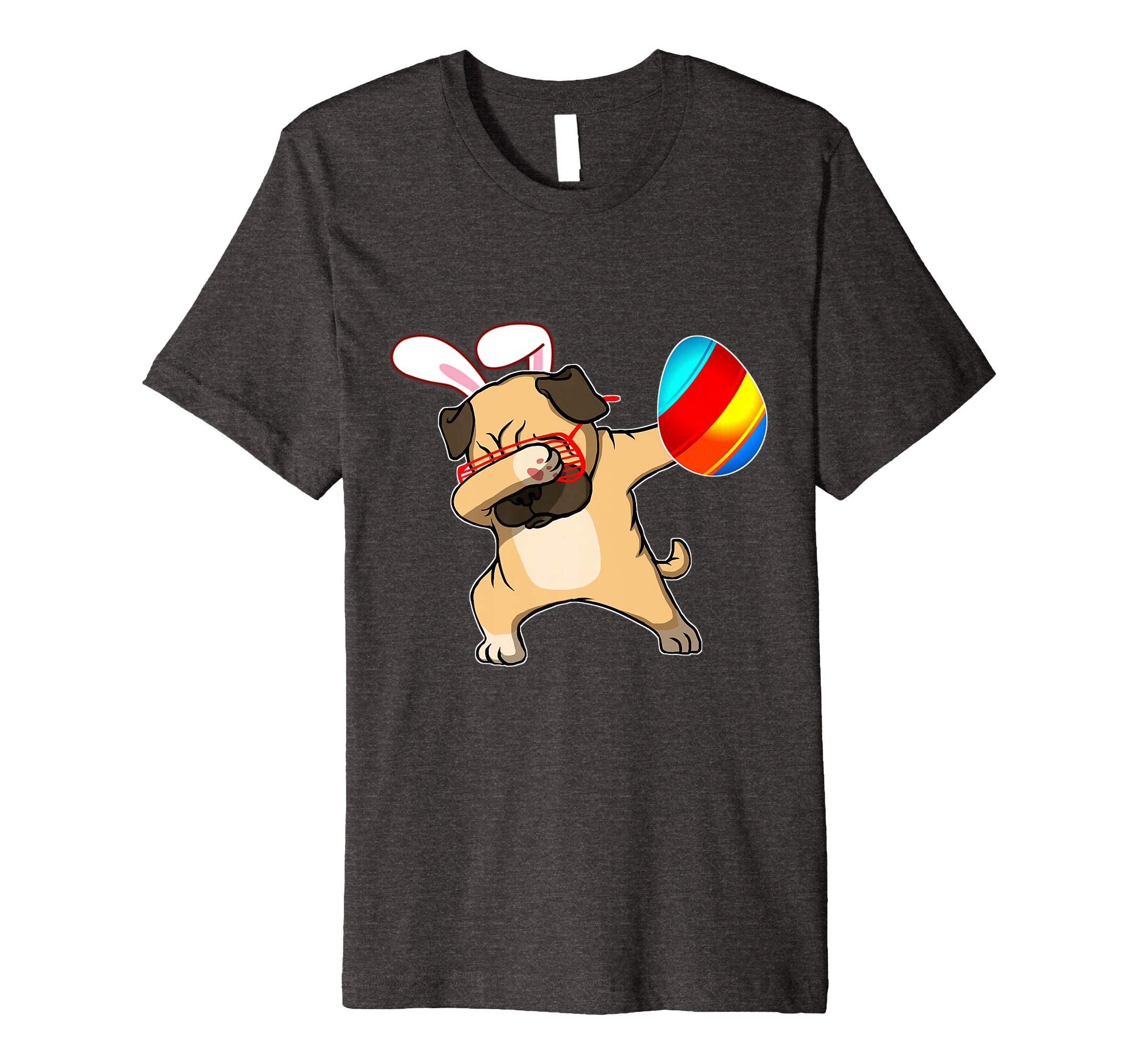 Easter Bunny Dabbing Pug Dog Tshirt Egg Ears Animal Gift