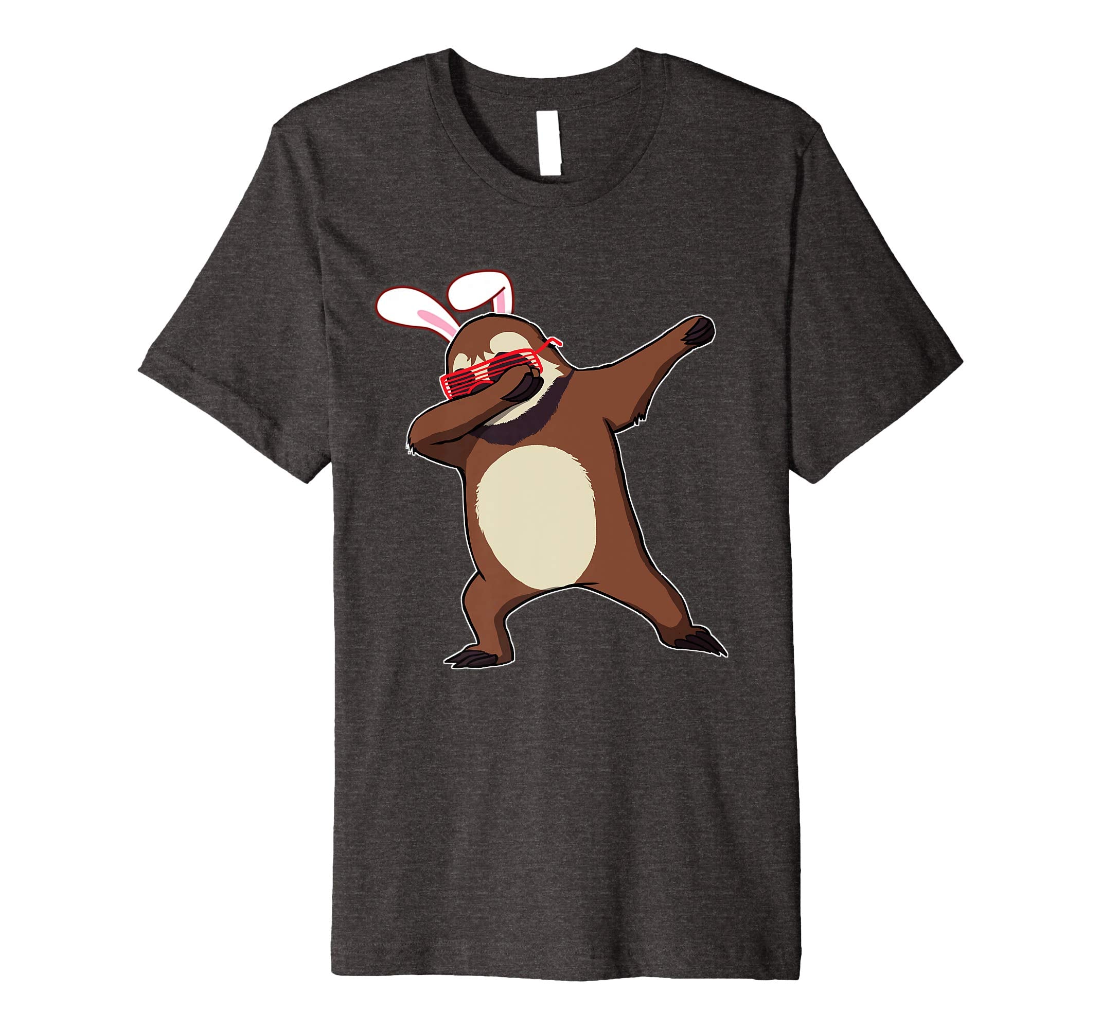 Easter Bunny Dabbing Sloth Tshirt Rabbit Ears Animal Gift