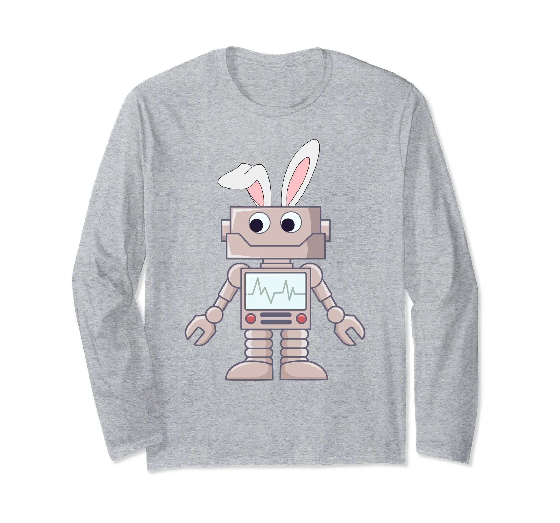Cute Robot Bunny Easter Long Sleeve T-Shirt