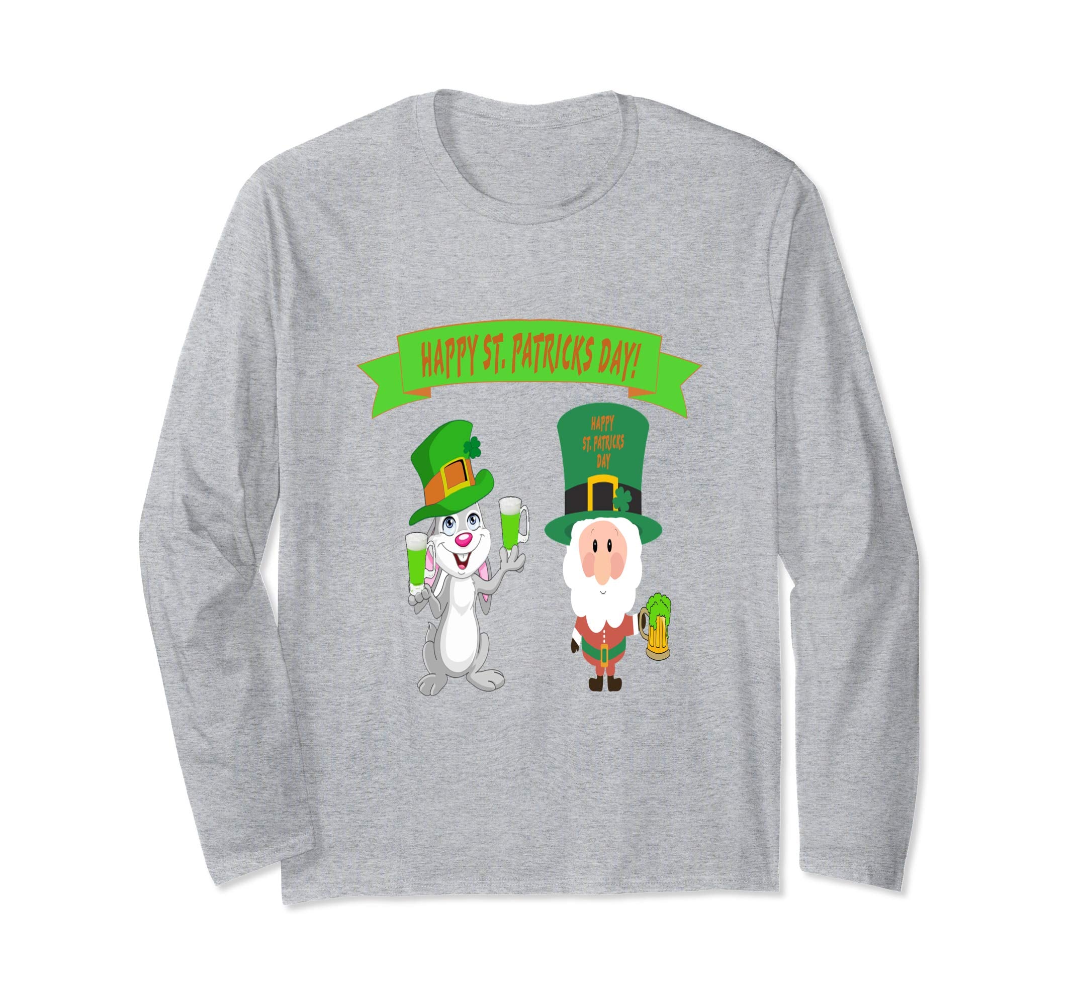 St. Patricks Day Santa &amp; Easter bunny long sleeve shirt